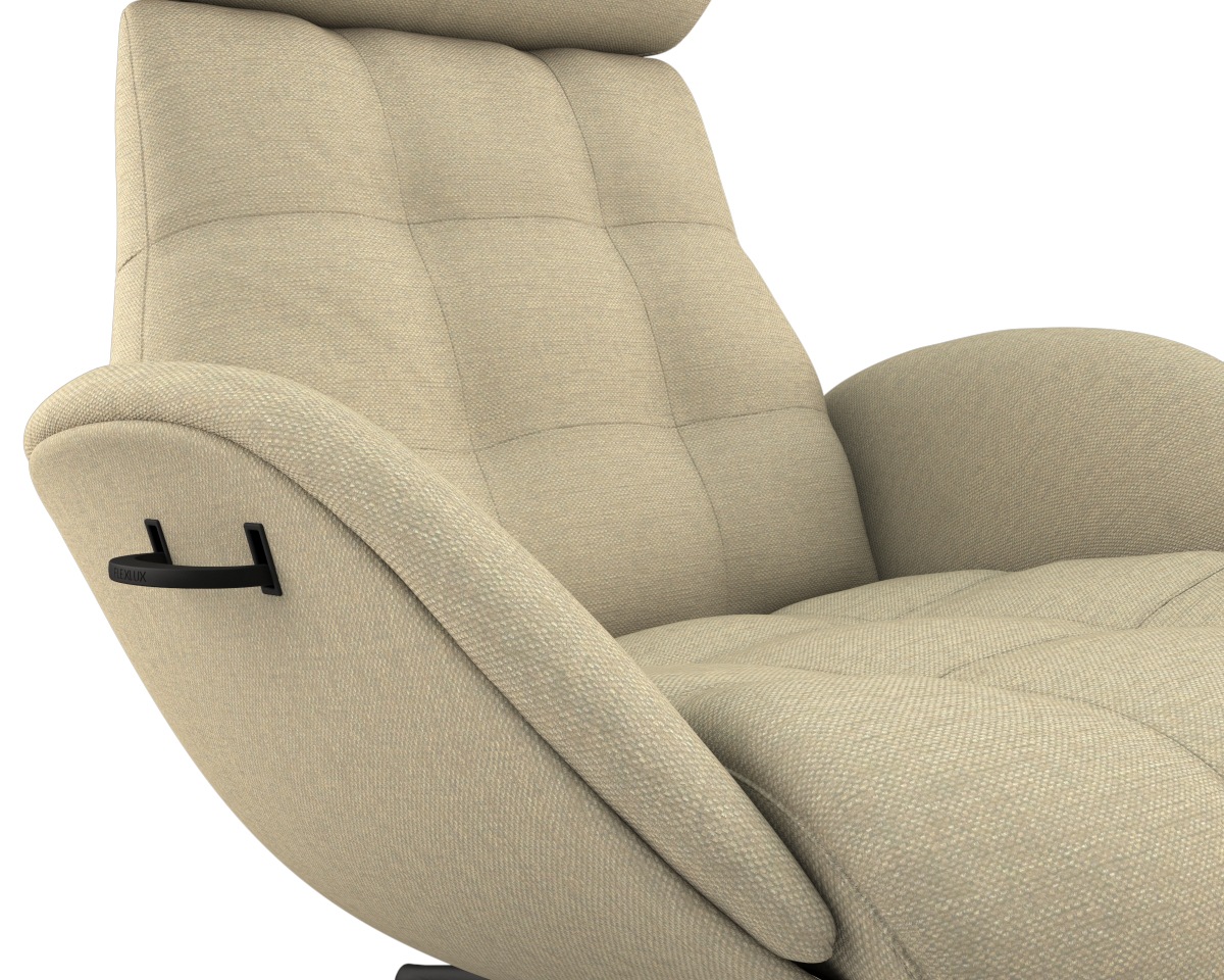 FLEXLUX Relaxsessel »Chester, Funktionsessel, Polstersessel, Armlehnen-, TV-Fernsehsessel«, Premium Komfort, Rücken- und Kopfteilverstellung, Drehbar, Fuß Schwarz