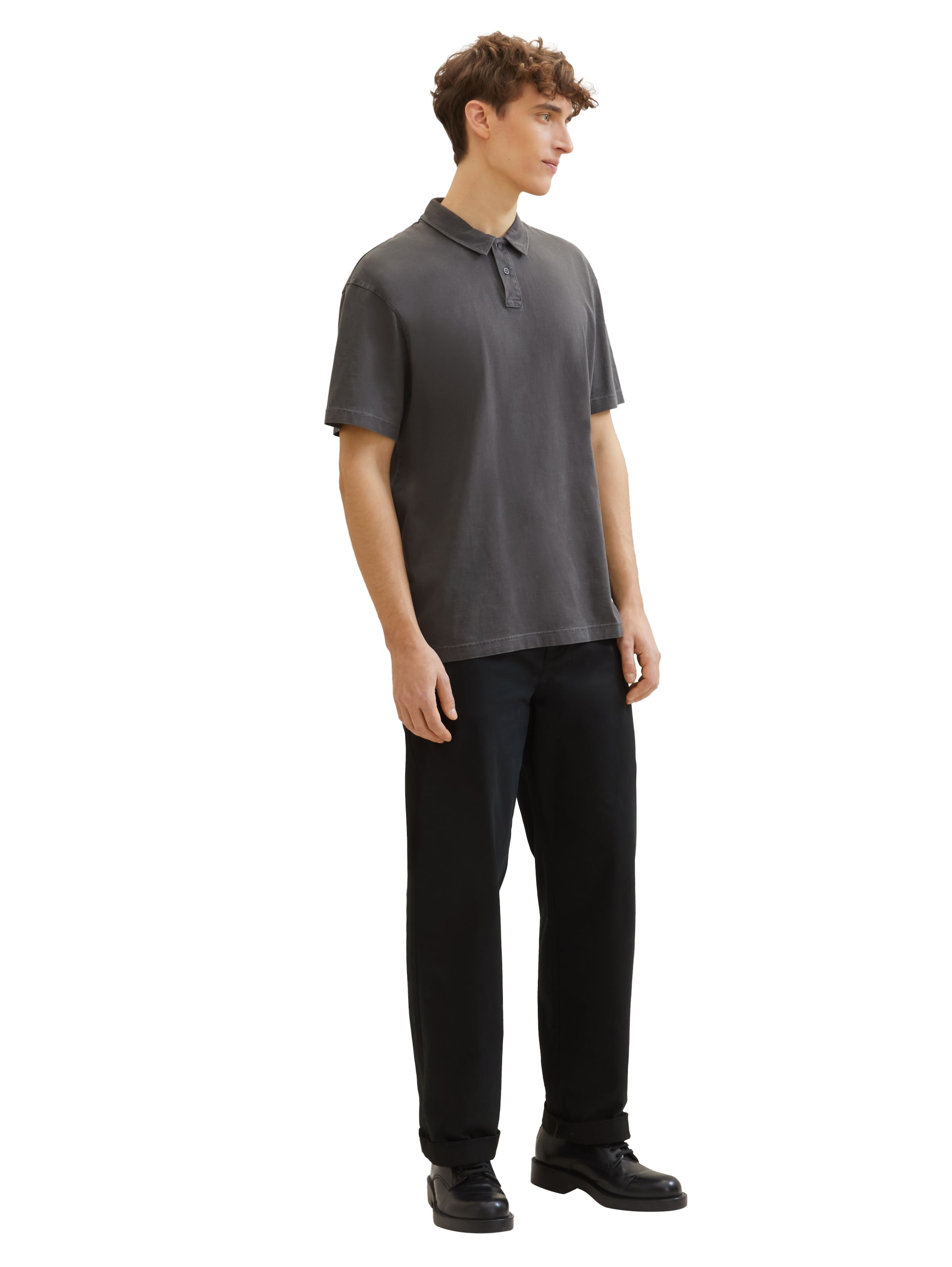 TOM TAILOR Denim Poloshirt, mit halber Knopfleiste
