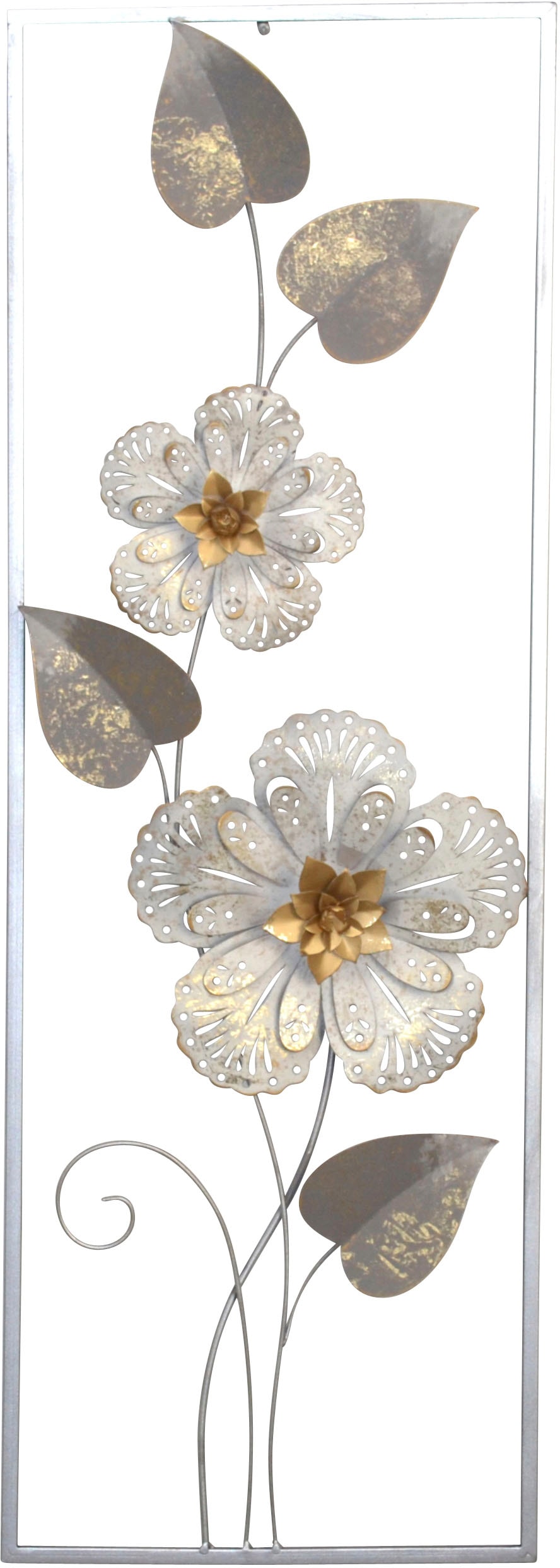 HOFMANN LIVING AND MORE Wanddekoobjekt "Wanddekoration" Blumenmotiv, aus Me günstig online kaufen