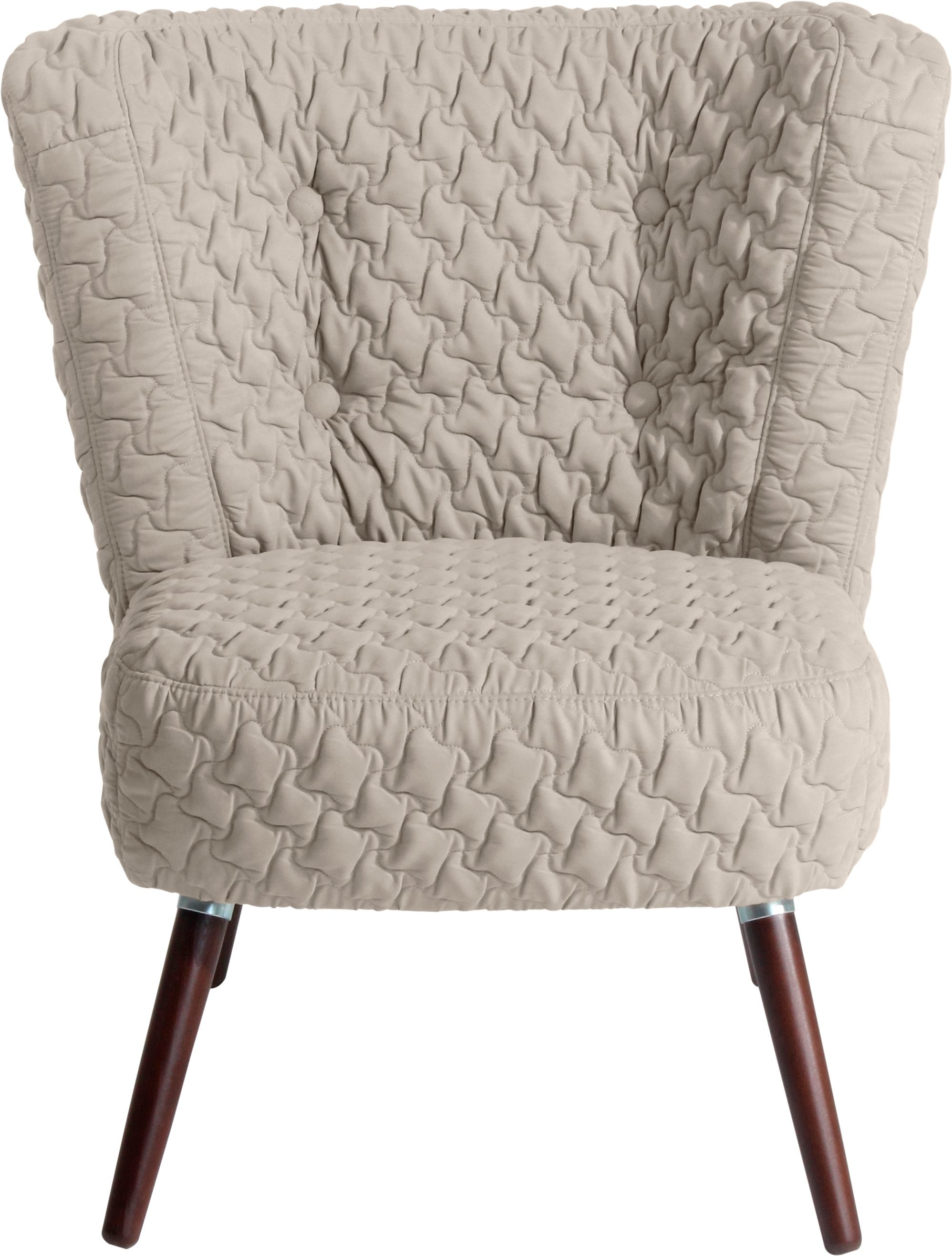 Max Winzer® Sessel »Nikki, Loungesessel, geschwungene Rückenlehne, Knopfheftung im Rücken«, im Retrolook, mit gestepptem Bezug, Solitärmöbel