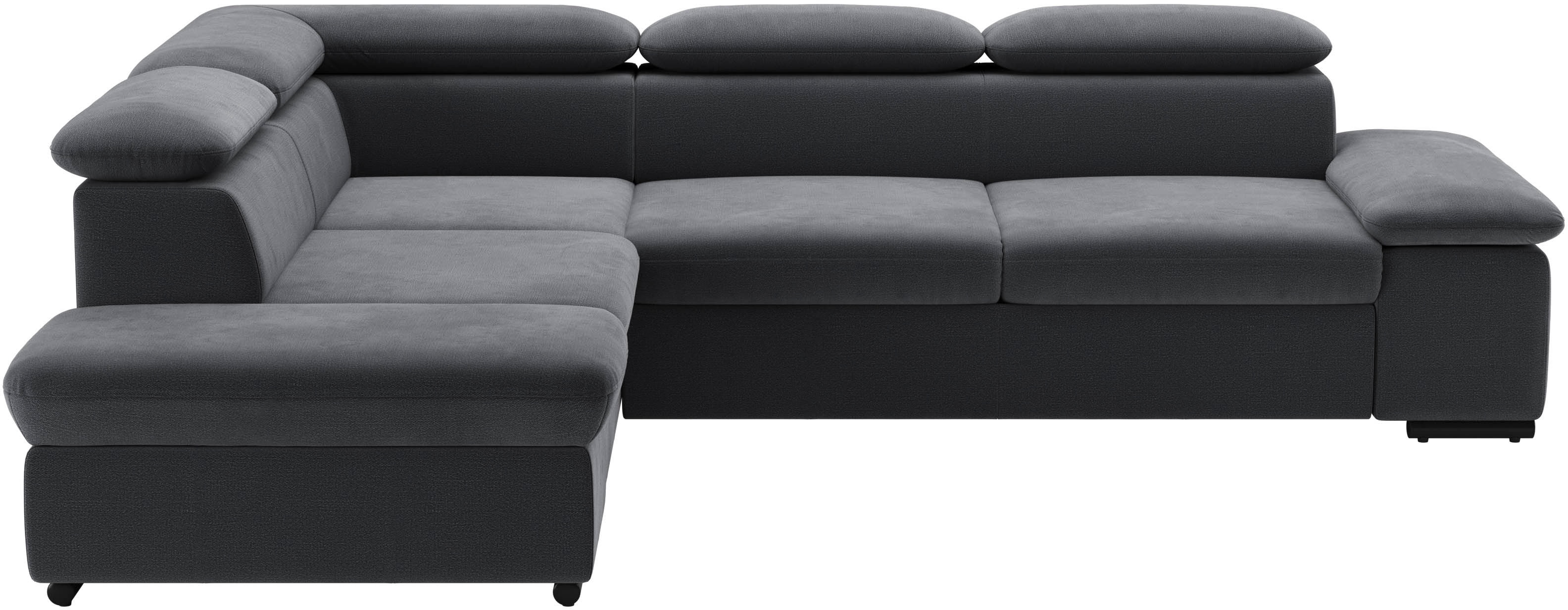 sit&more Ecksofa "Alcudia L-Form, B: 272 cm, Arm- und Kopfteilverstellung, Eckcouch" optional Schlaffunktion, Komfortsitz