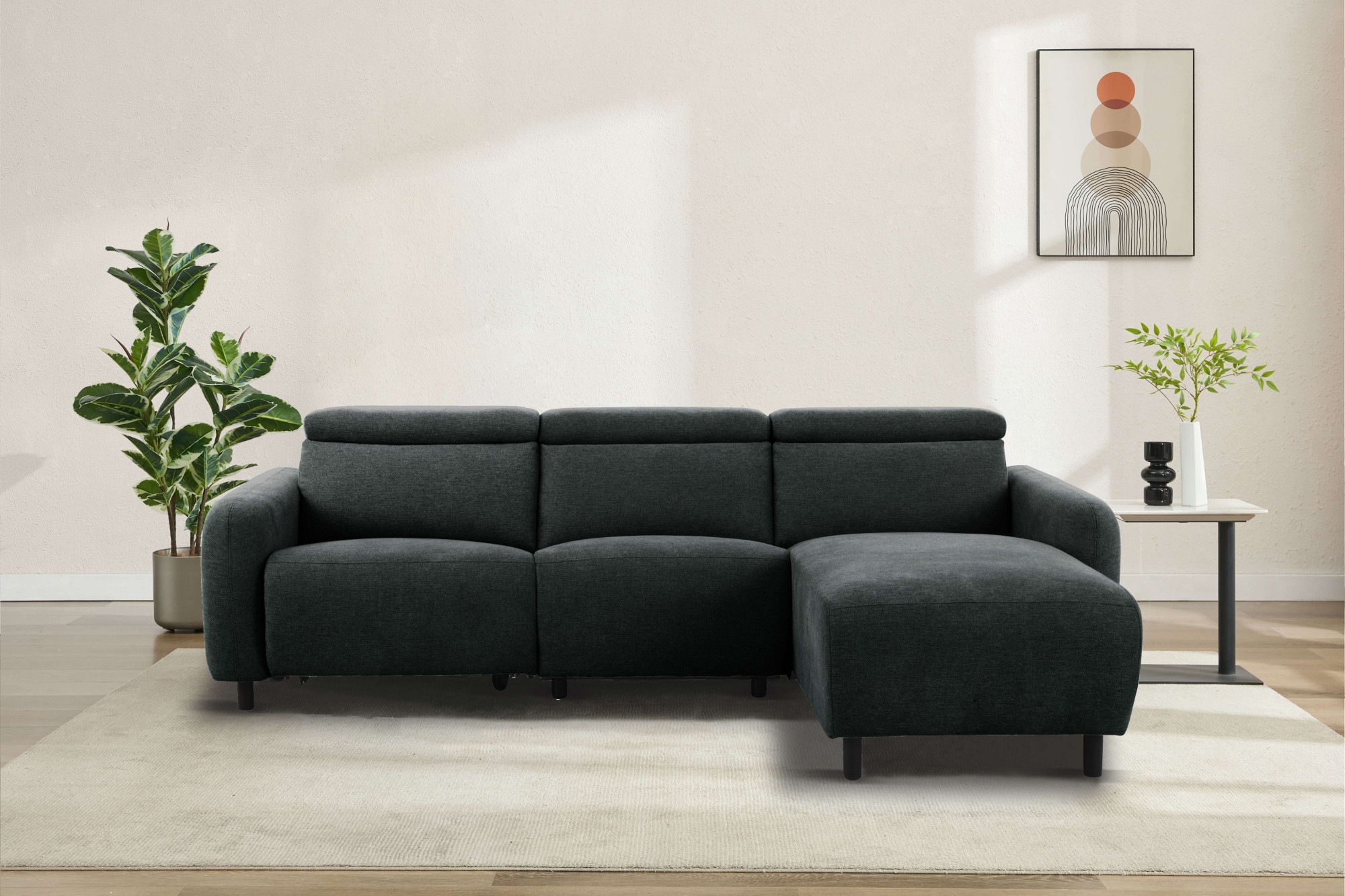 Home affaire Ecksofa "SKAANE Struktur, L-Form, 274 cm, manuelle u. elektris günstig online kaufen