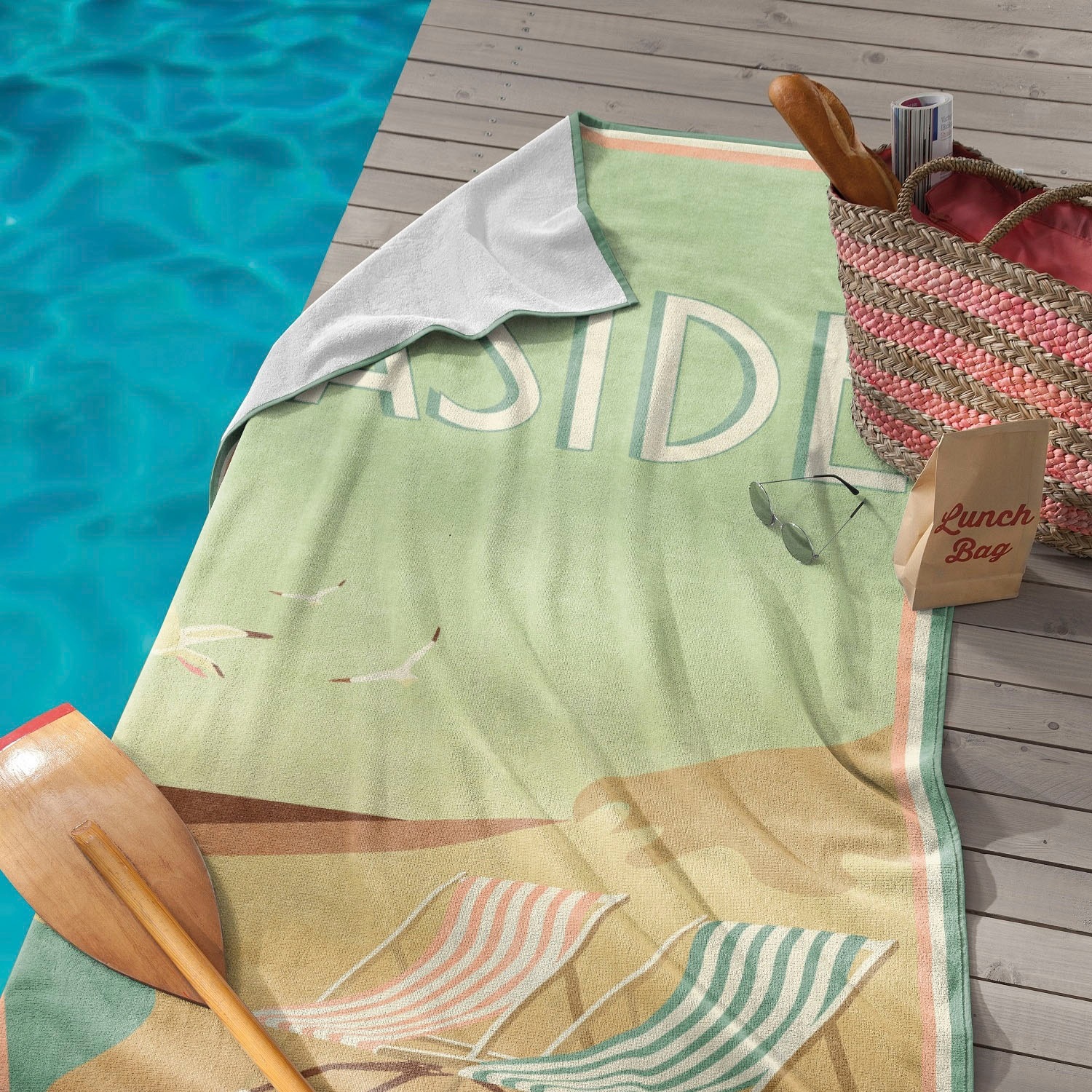 Seahorse Strandtuch "Blackpool" 90x170, für Pool und Sauna, mit Vintage Auf günstig online kaufen