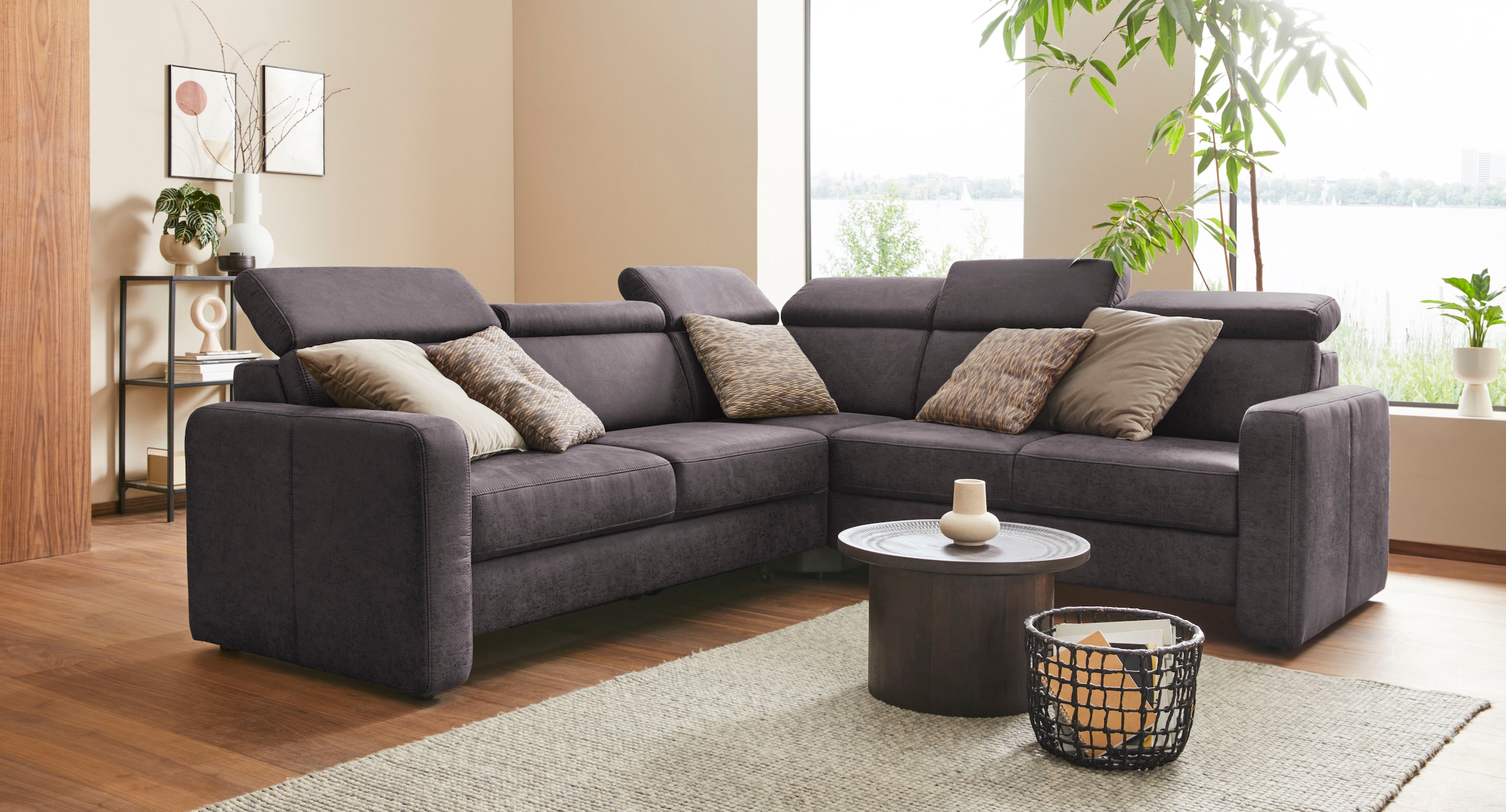 sit&more Ecksofa "Bologna L-Form" Kopfteilverstellung, wahlweise mit Schlaffunktion und Schubkasten