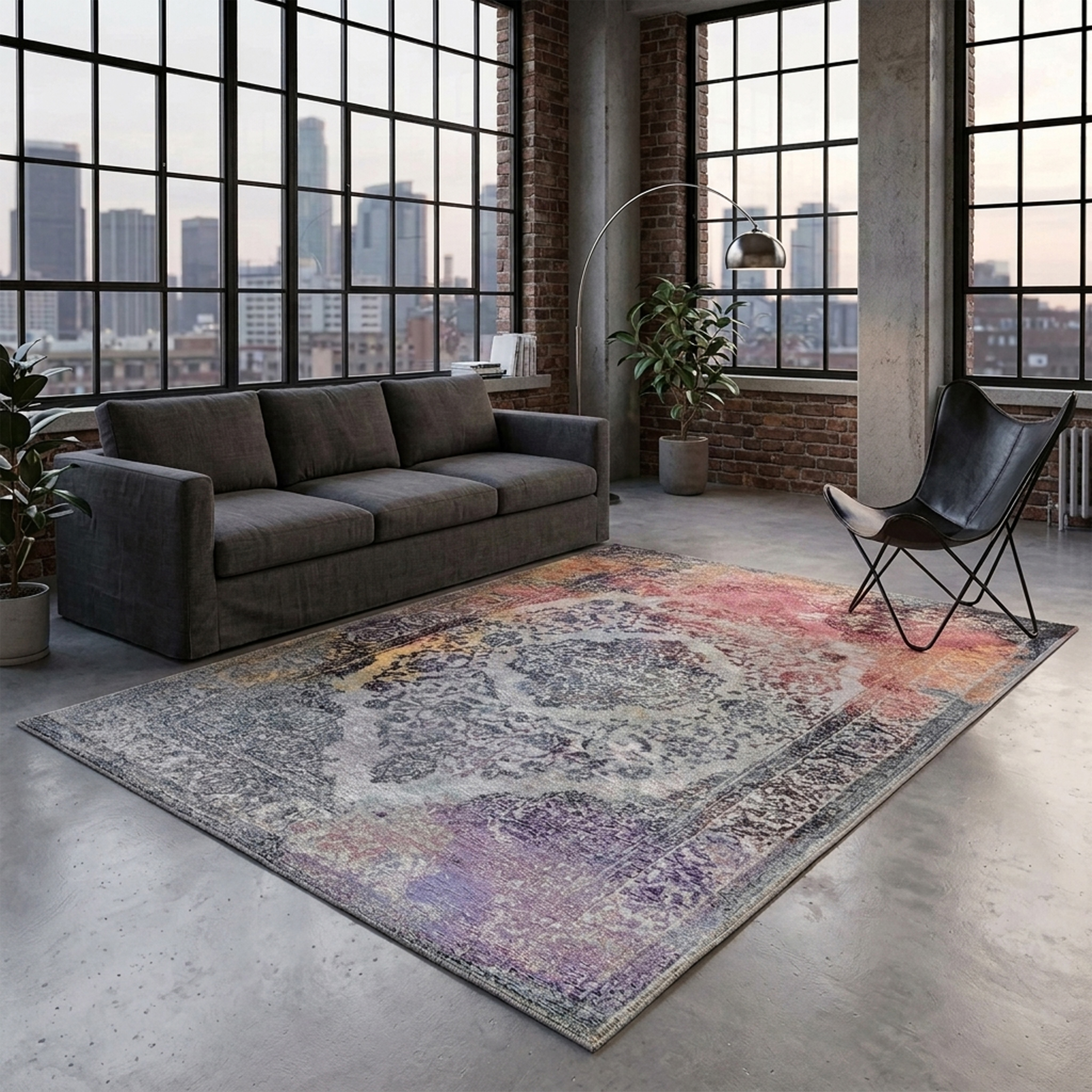 Gino Falcone Teppich "Cosima-118" rechteckig 3 mm Höhe gewebter Jaquard-Teppich, mit Chenillegarn, moderne Orient-Optik