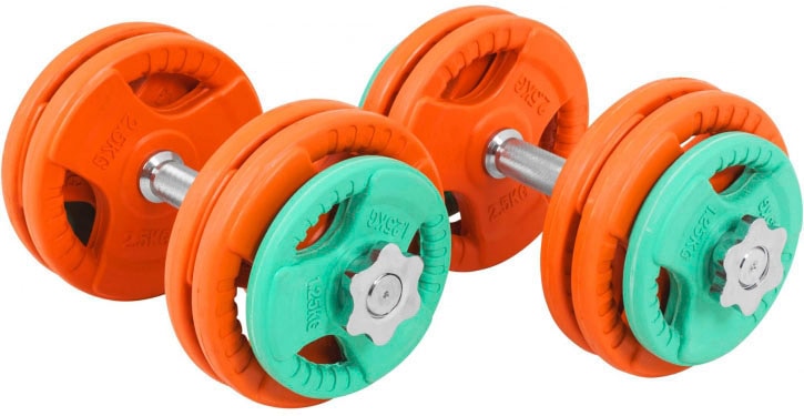 GORILLA SPORTS Hantel-Set »30 kg Hantelset mit 2 Kurzhanteln, Gummi Gripper Verstellbar«, (Set)