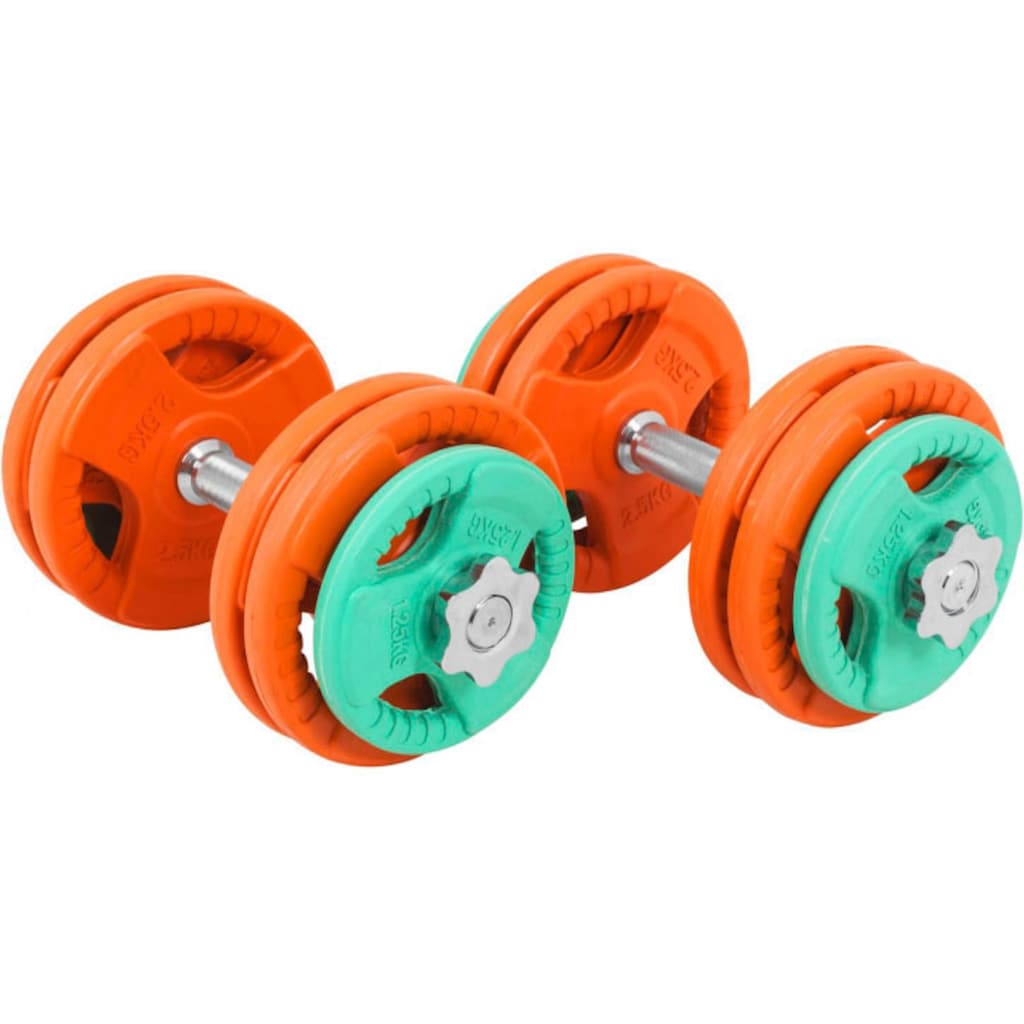 GORILLA SPORTS Hantel-Set »30 kg Hantelset mit 2 Kurzhanteln, Gummi Gripper Verstellbar«, (Set)