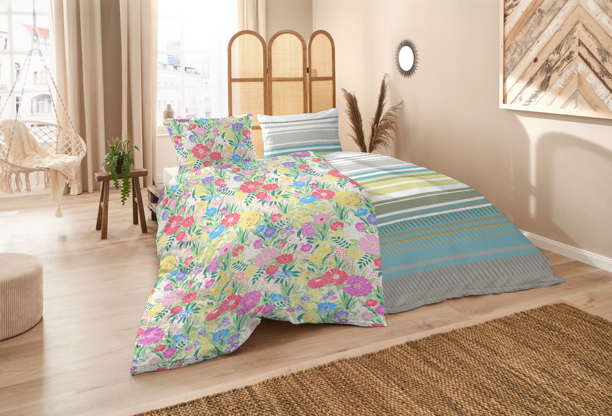 Primera Bettwäsche »Perkal-Bettwäsche Summer Stripe«, mit modernen Streifen