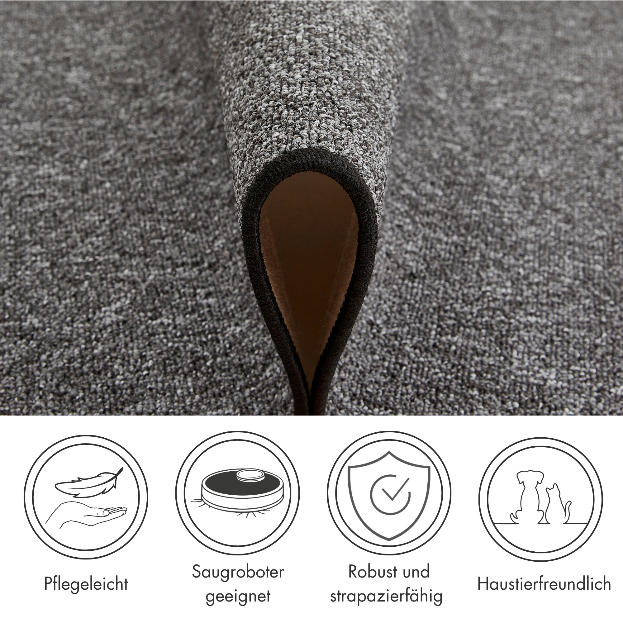 ANDIAMO Luton Loop Rug Gray 133cm 2