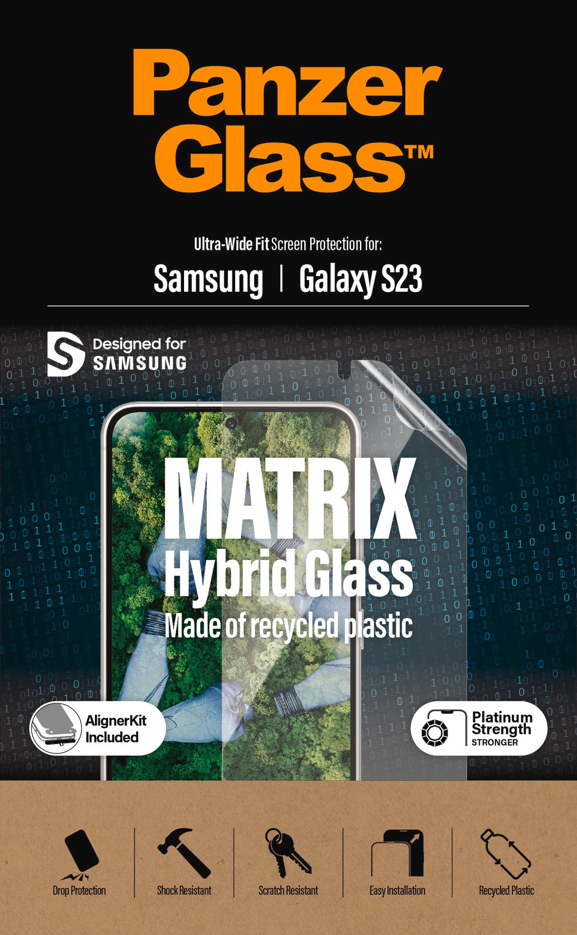 PanzerGlass Displayschutzfolie »Displayschutz - Samstag Galaxy S23 UWF PET-Flaschen AB wA«