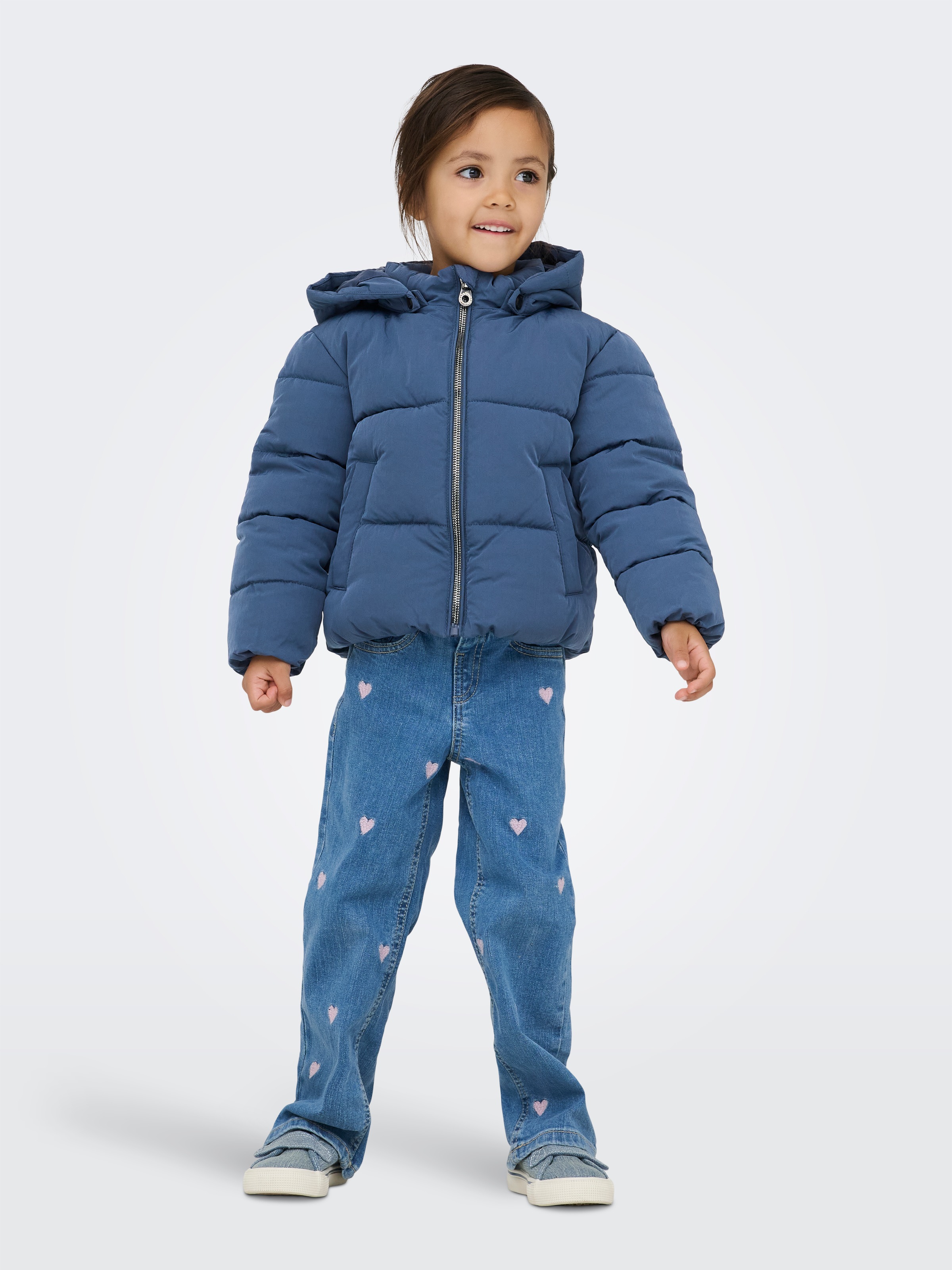 KIDS ONLY Steppjacke »KMGDOLLY LIFE SHORT PUF JACKET OTW NOOS« mit Kapuze Materialmix