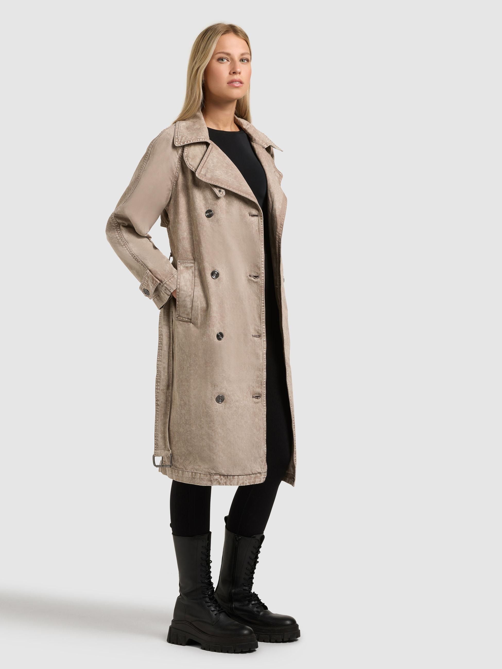 khujo Trenchcoat »Enza« Damen Übergangsmantel in Jeans-Optik