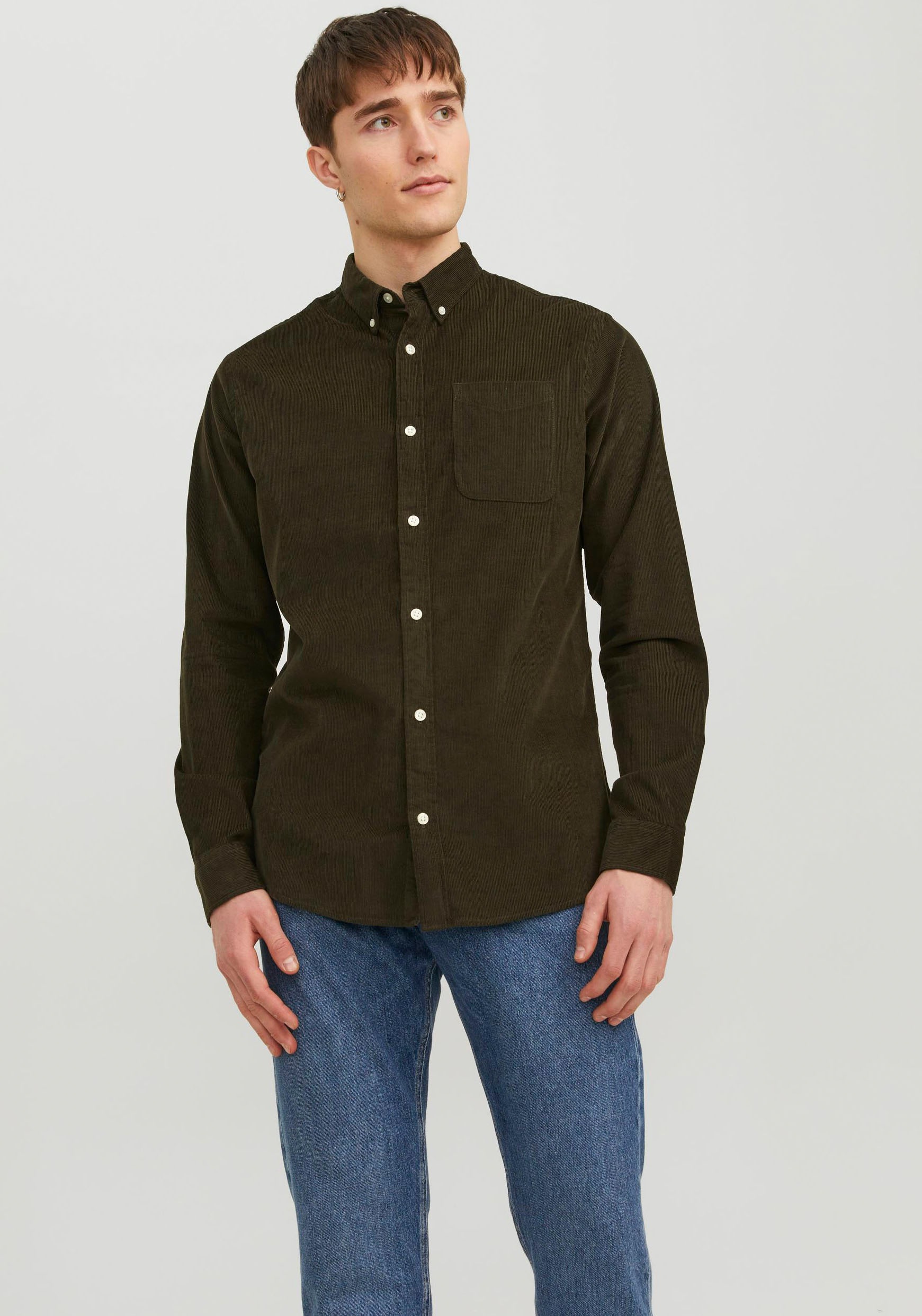 Jack & Jones Langarmhemd "JJECLASSIC CORD SHIRT LS SN", aus Cord