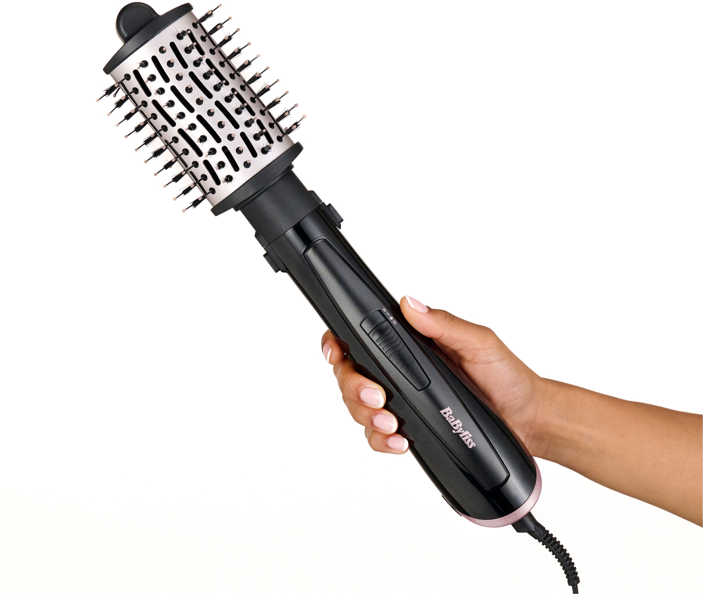 BaByliss Warmluftbürste »BaByliss Style Smooth 1000 Warmluftbürste mit 3 Aufsätzen, AS128E« 3 Aufsätze Rundbürstenföhn, Wet-to-Dry Styling, Ionen-Technologie, 1000W