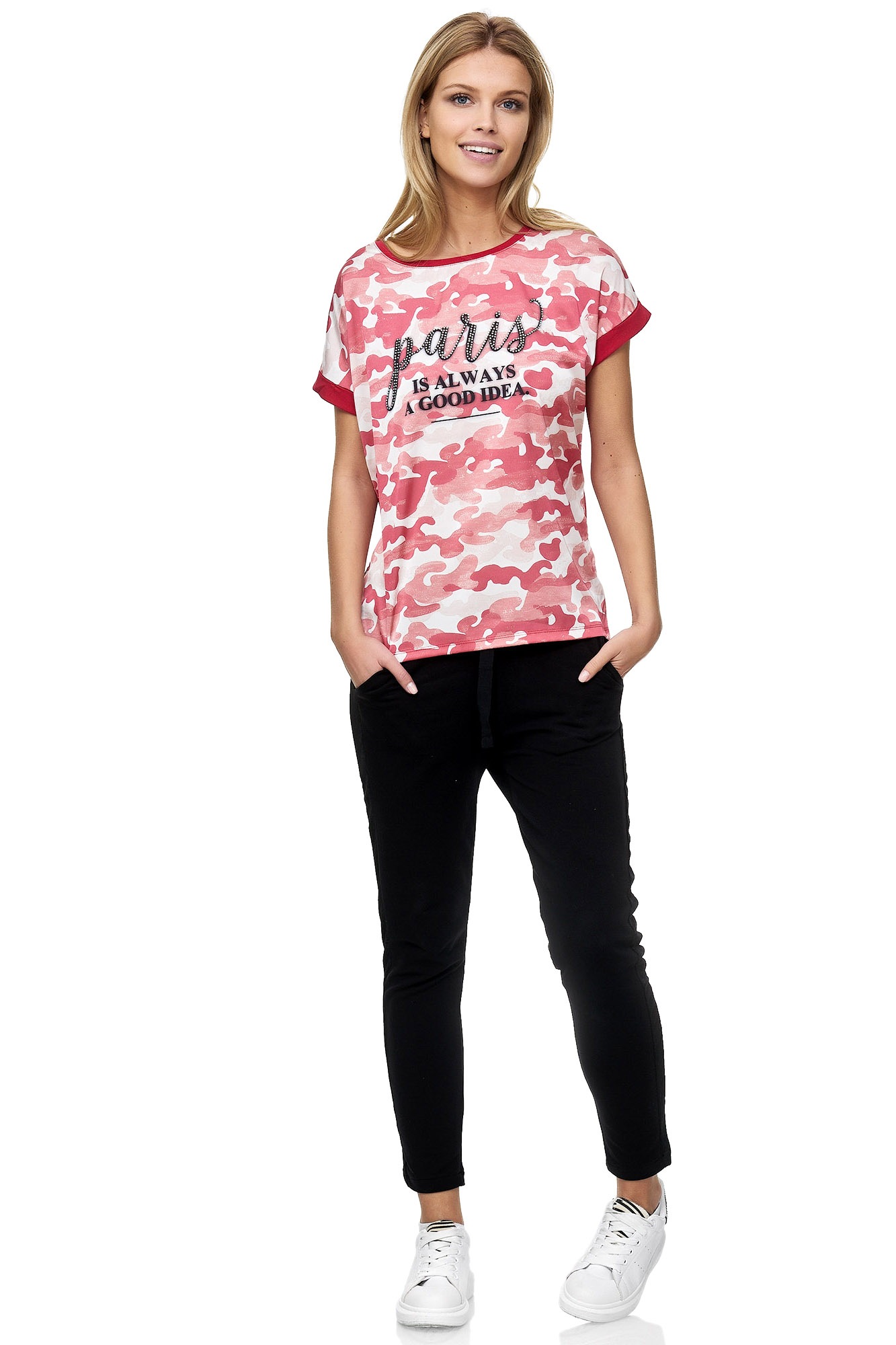 Decay T-Shirt mit Military Muster und Strasssteinen YR7782