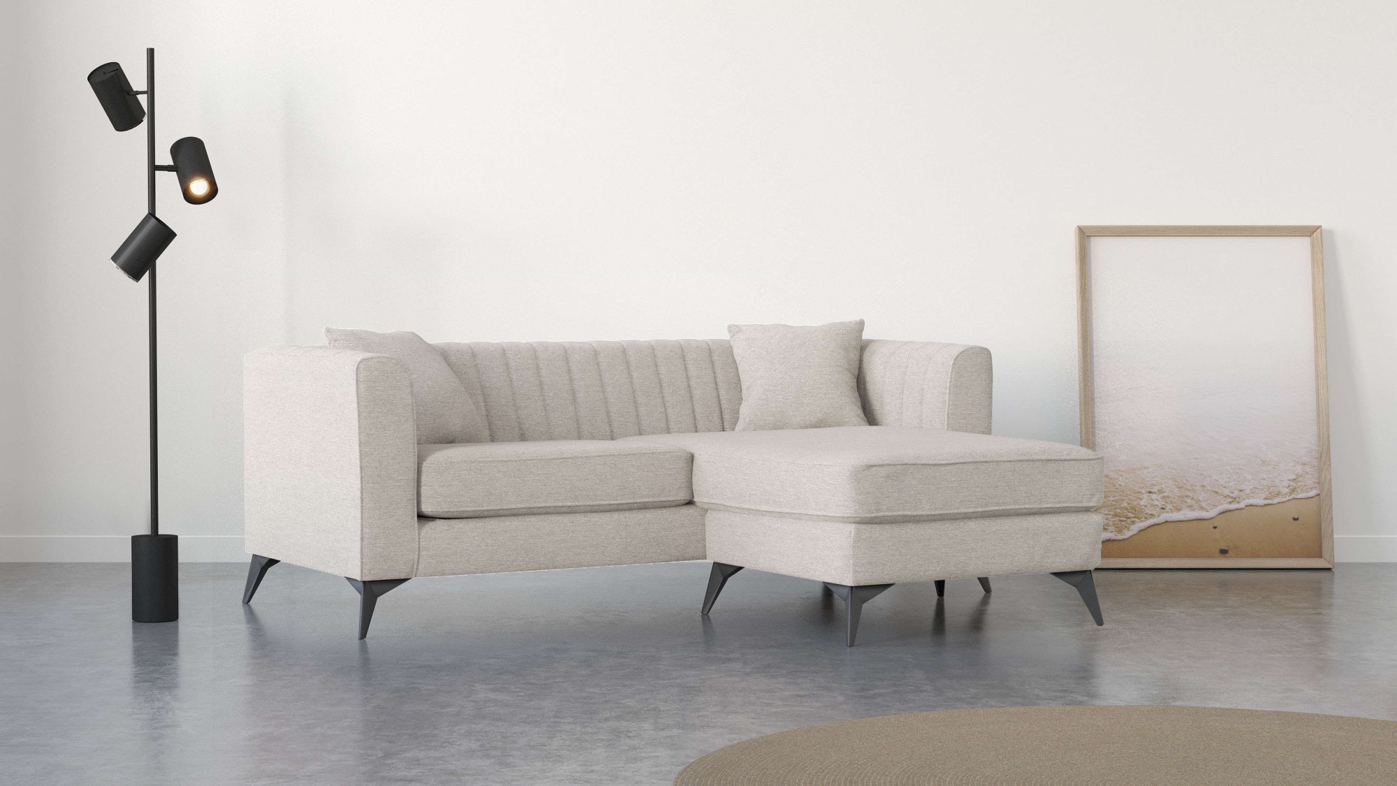 Places of Style Ecksofa "MATTHEW L-Form ideal für kleine Räume, Maße B/T/H: günstig online kaufen