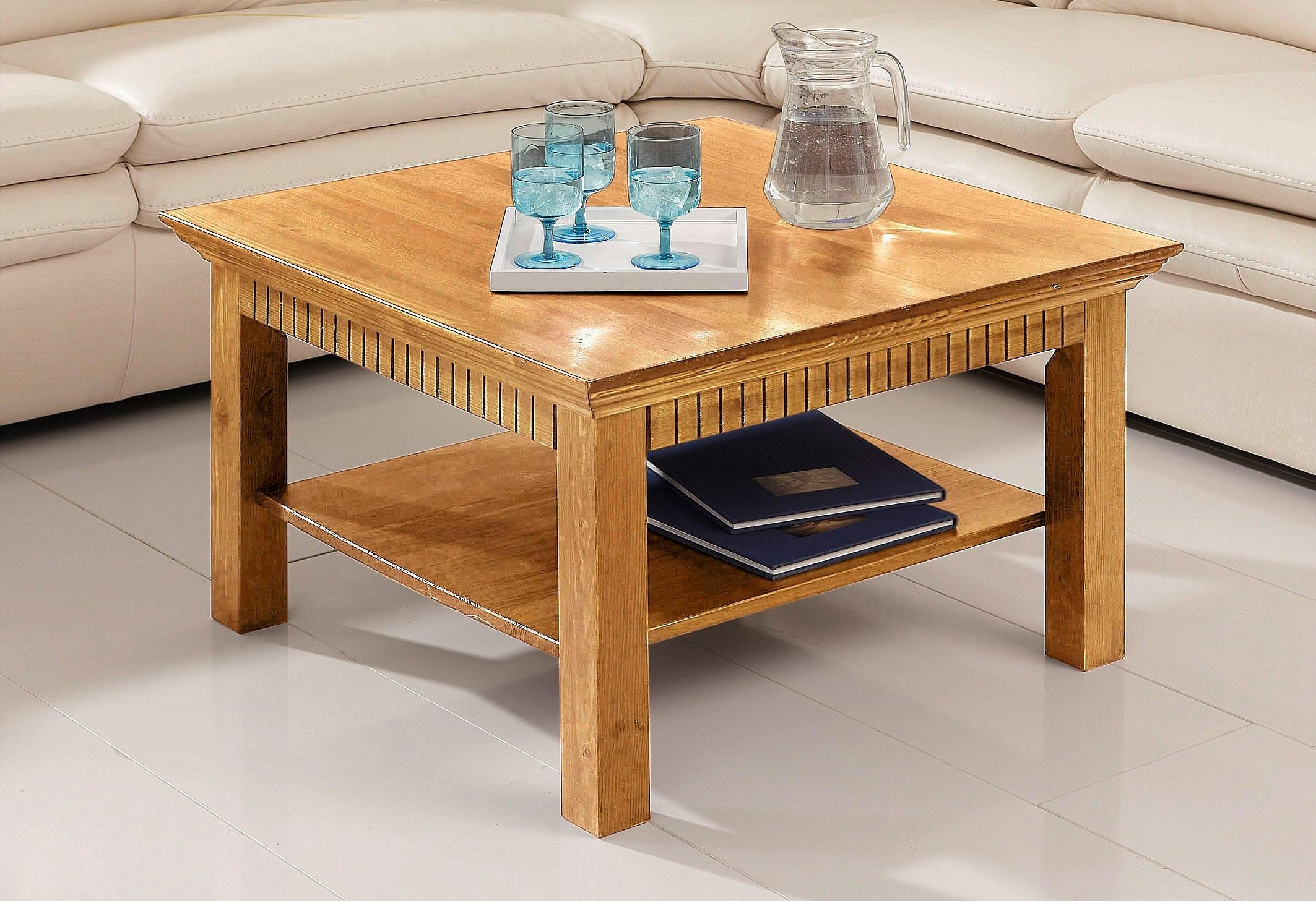 Home affaire Couchtisch »Lisa« Kaffeetisch, massives Kiefernholz, B/T/H: 76x76x45 cm