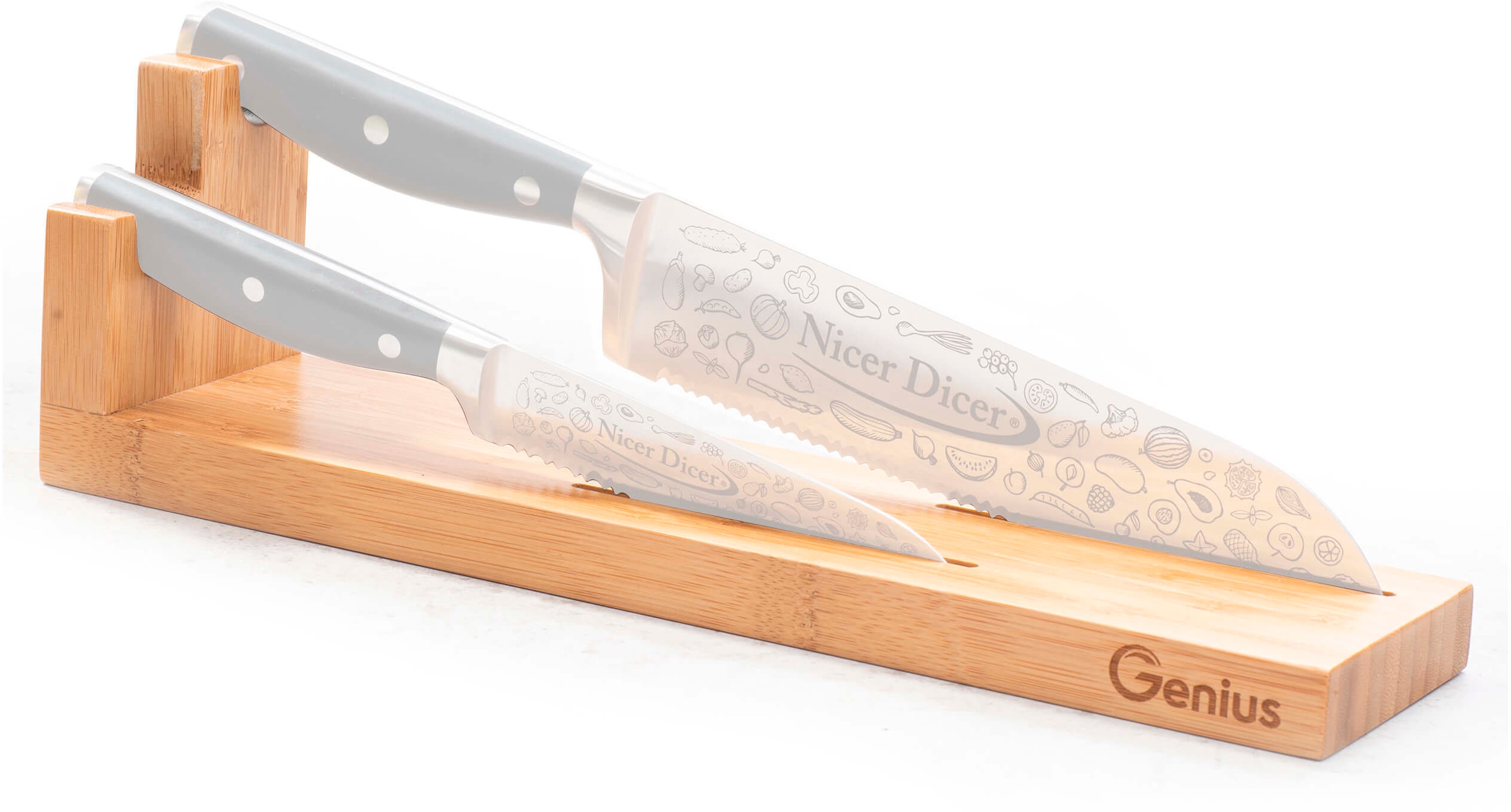 Genius Messerblock »Nicer Dicer Knife Pro«, perfekter Aufbewahrungsort für Messer, Bambus