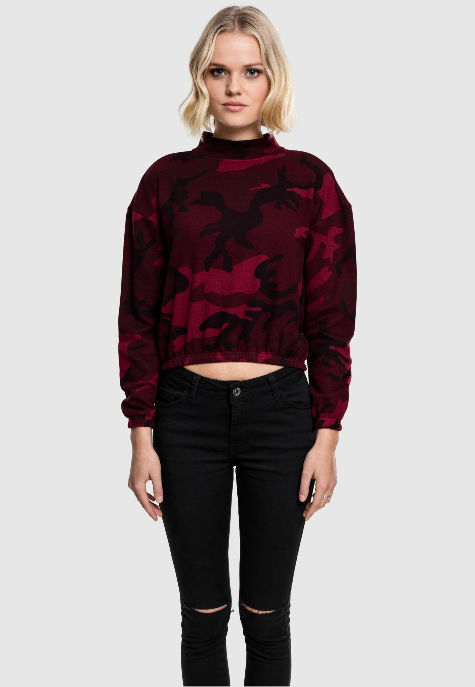 URBAN CLASSICS Sweatshirt »Urban Classics Damen Ladies Camo Turtleneck Crew«, (1 tlg.)