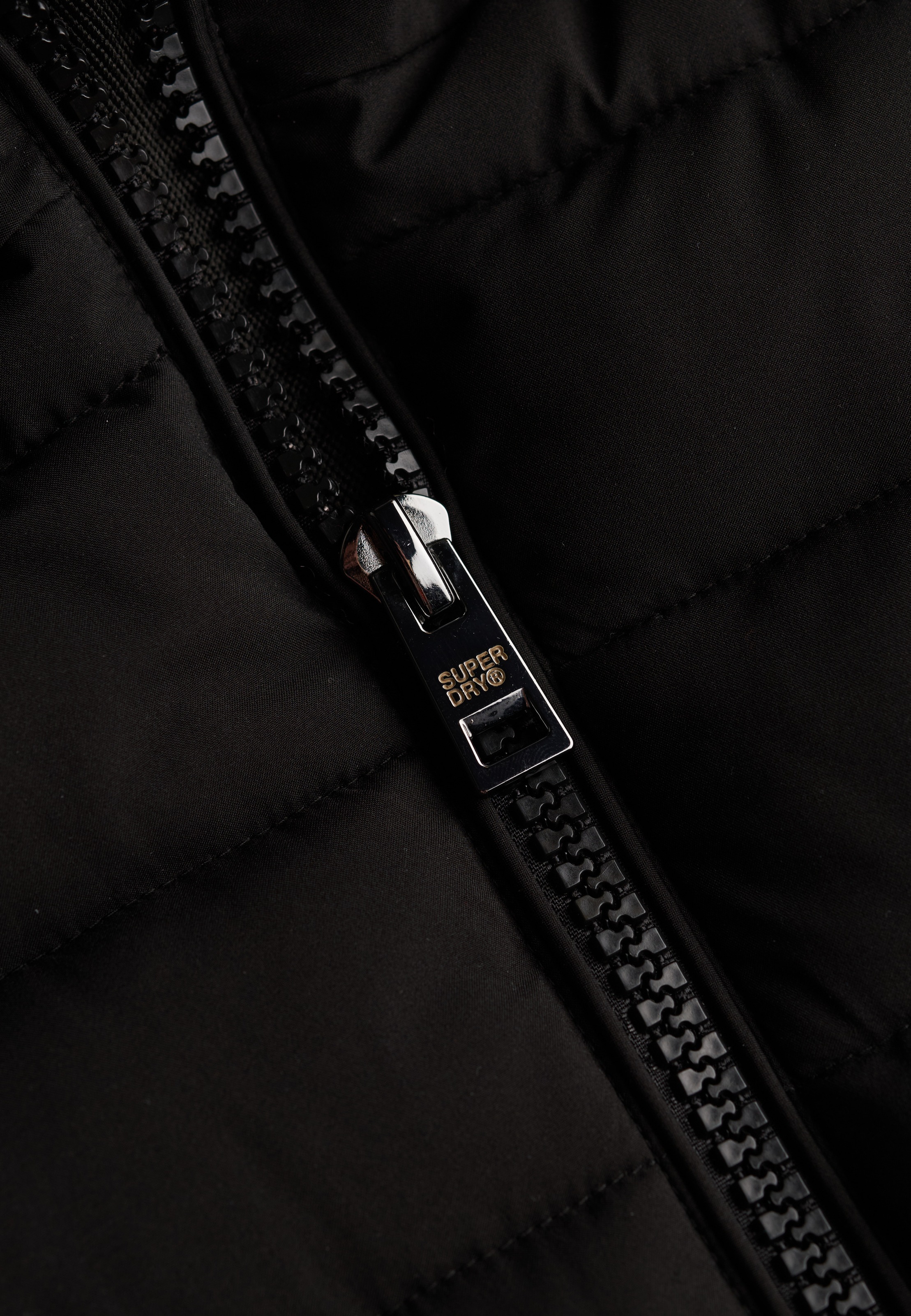 Superdry Steppjacke »FUJI FAUX FUR HOOD MID LENGTH« mit Kapuze