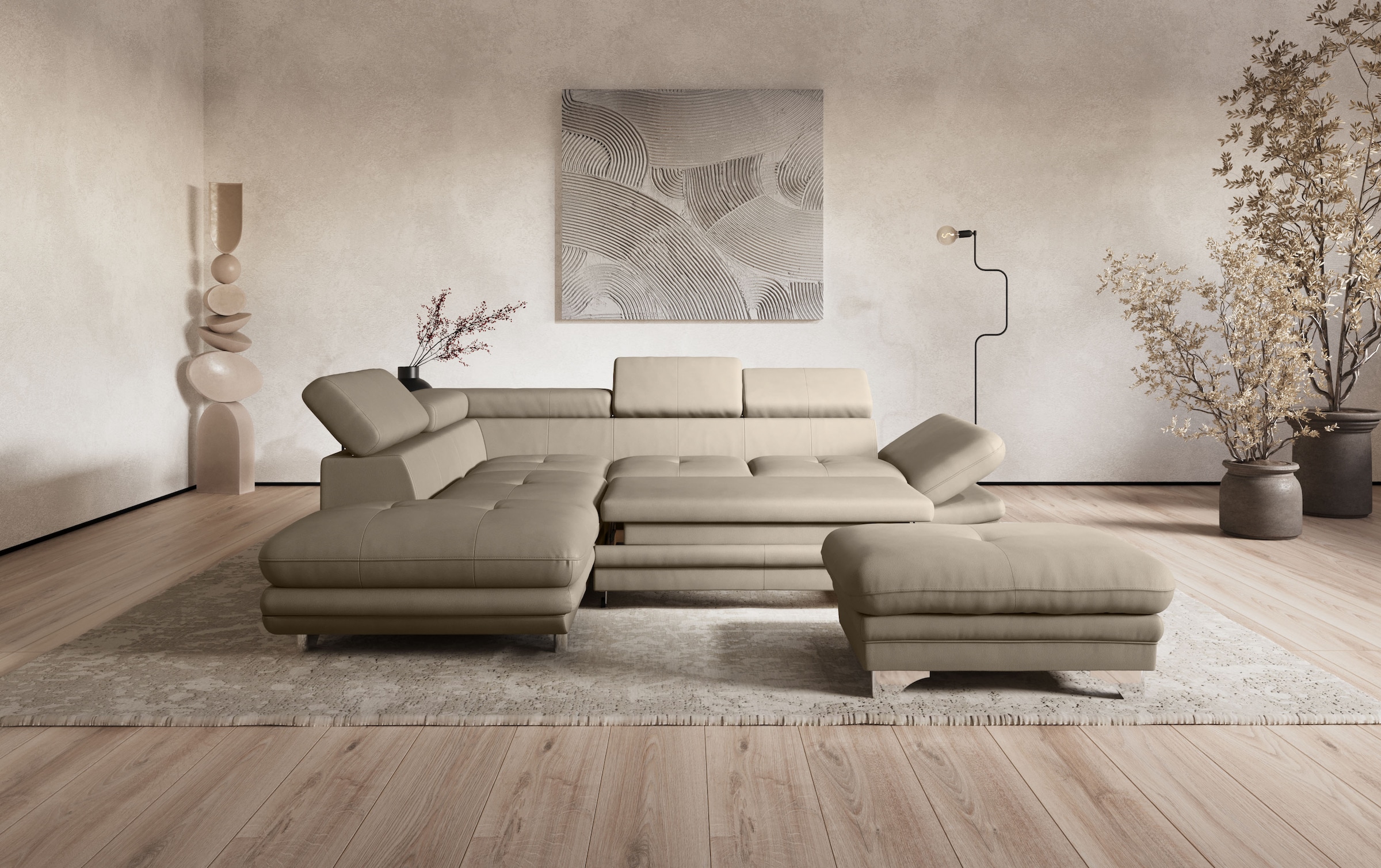 COTTA Ecksofa "Enterprise L-Form", mit Arm- & Kopfteilverstellung, wahlweis günstig online kaufen