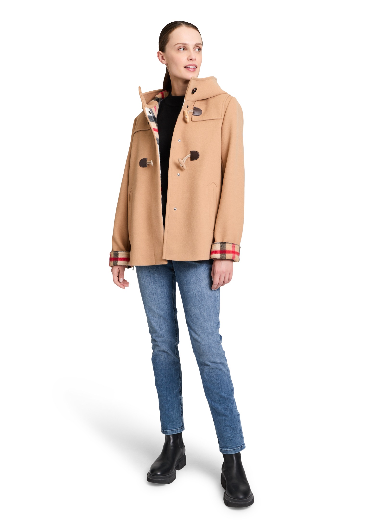 Amber & June Outdoorjacke »Amber & June Duffle-Jacke mit Kapuze«, mit Kapuze