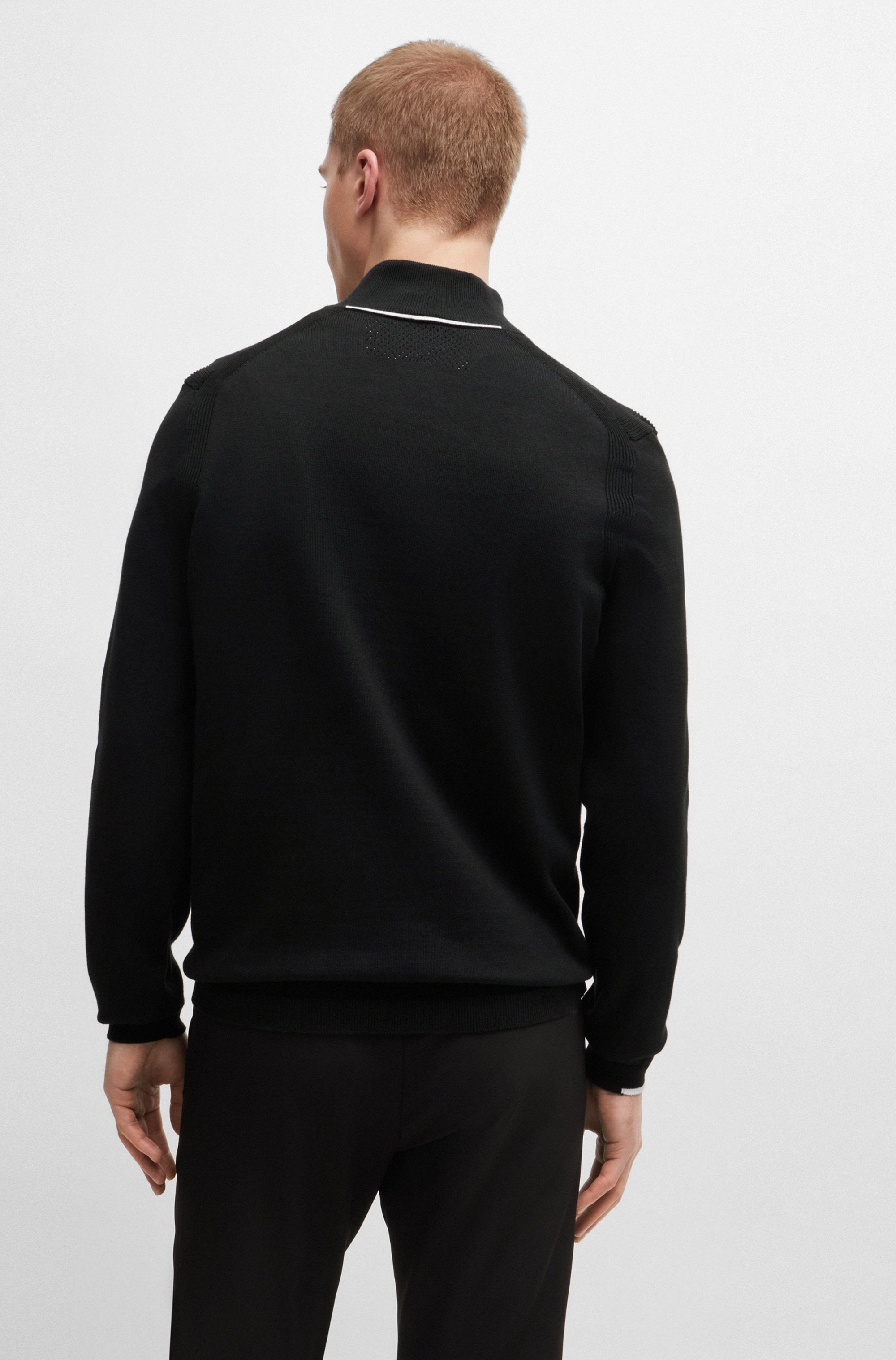 BOSS GREEN Strickpullover »Ever-X_QZ«, mit Reißverschluss