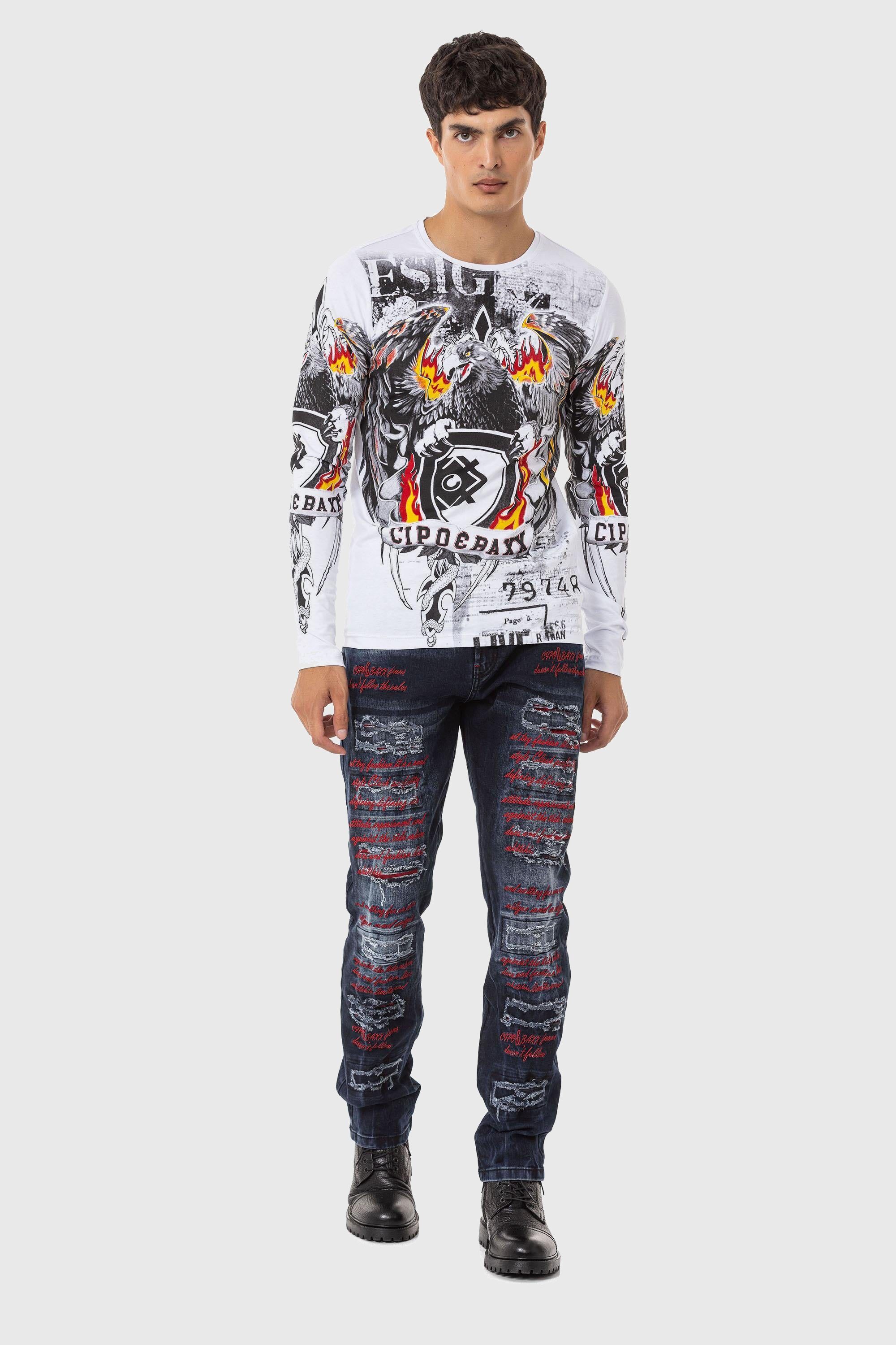 Thumbnail - Cipo & Baxx Slim-fit-Jeans "Jeans" mit farbigen Ziernähten