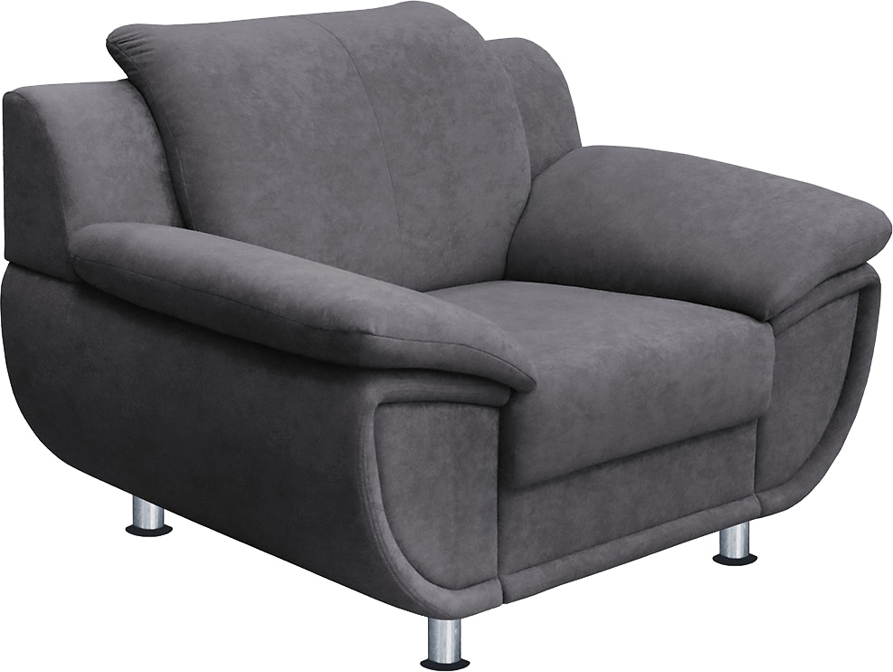 TRENDMANUFAKTUR Sessel »Rondo, Breite 121 cm, breite Armlehnen, Füße chromfarben«, Big-Sessel wahlweise mit Federkern, bequem