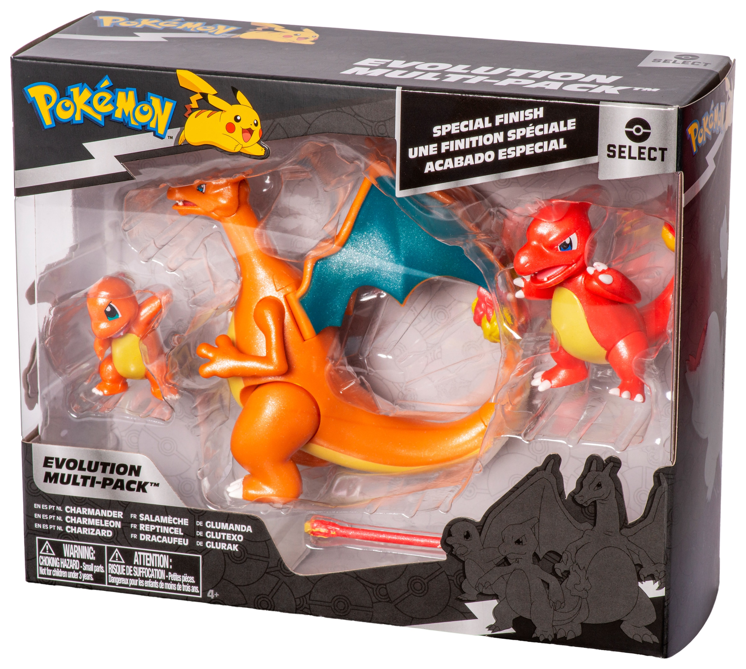 Jazwares Merchandise-Figur »Pokémon - Select Entwicklungs Multipack - Glumanda, Glutexo & Glurak«, (Set, 3 tlg.)