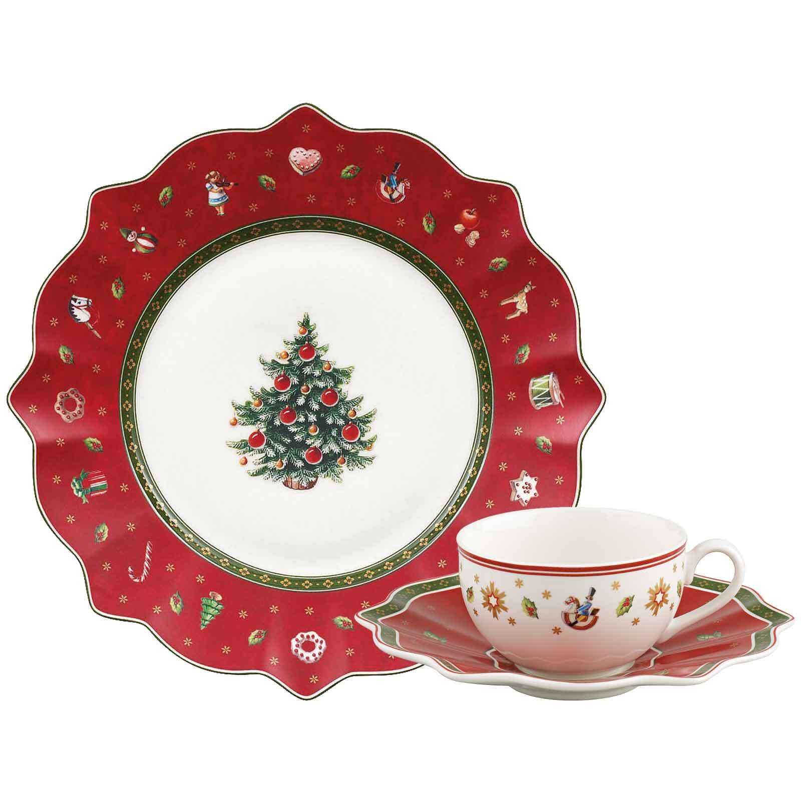 Villeroy & Boch Geschirr-Set "Kaffeeservice Toys Delight 18er Set rot" Mikrowellengeeignet