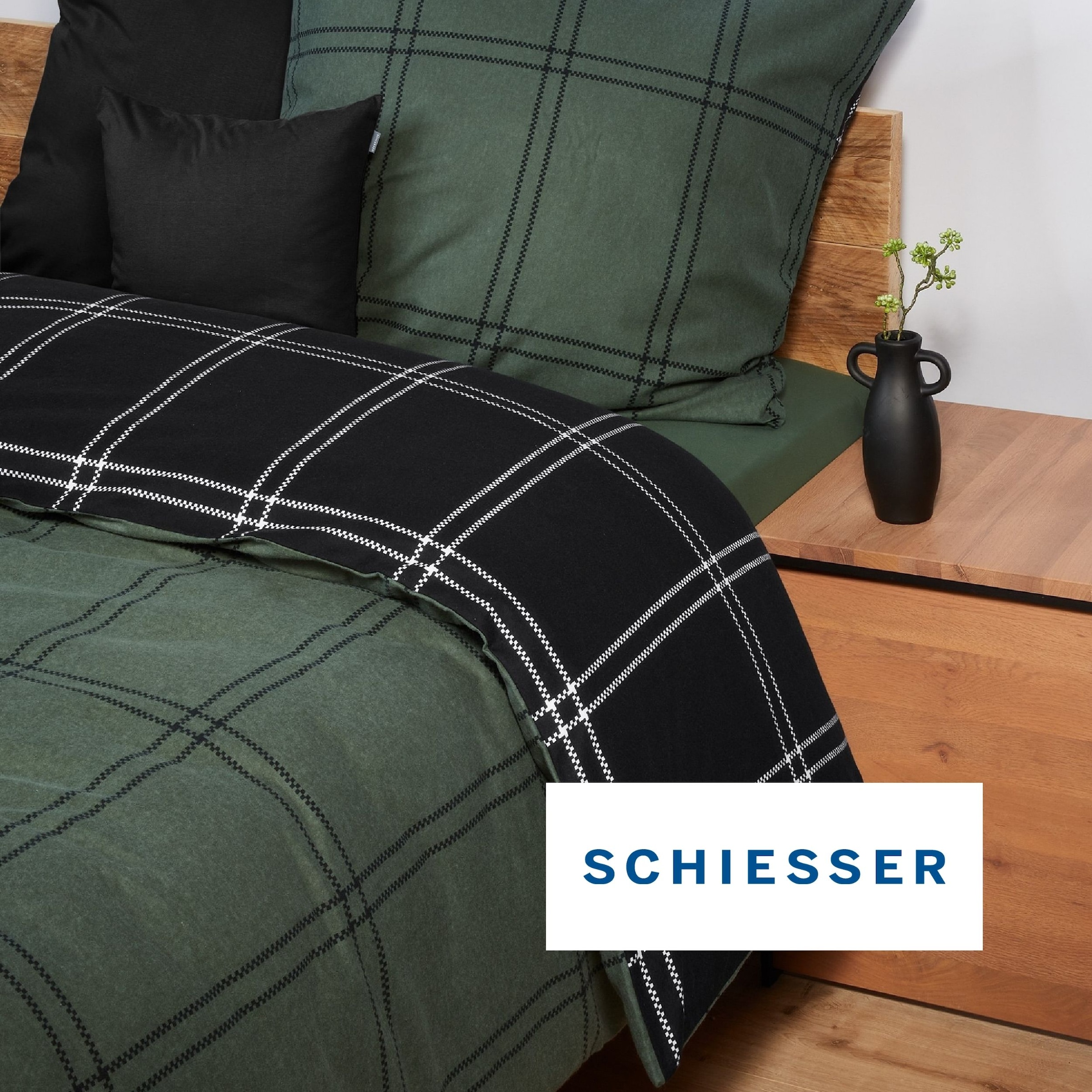 Schiesser Wendebettwäsche »Ellis aus weicher Baumwolle in klassischem Karo« 2 Stk. OEKO-TEX® MADE IN GREEN
