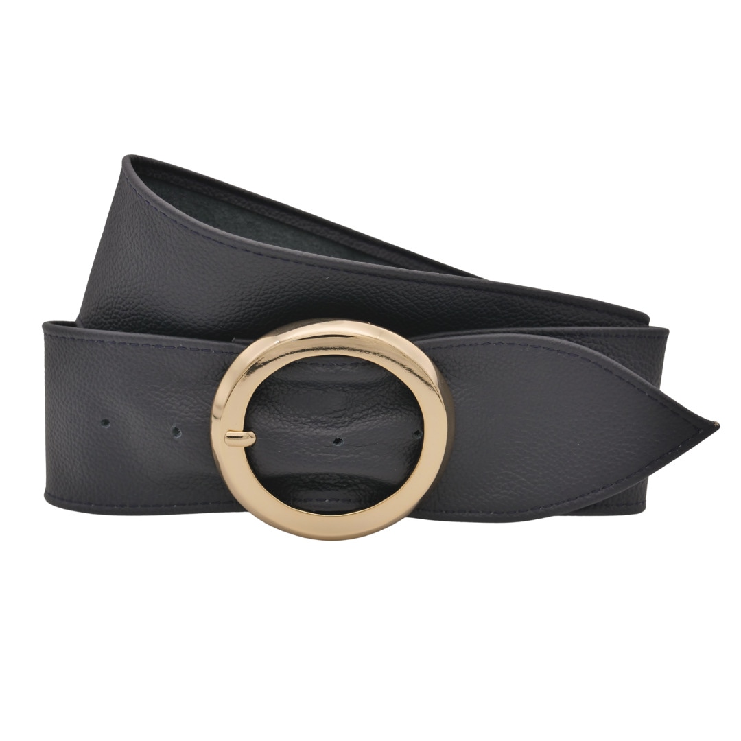 "Ledergürtel ANNAMATONI ""AnnaMatoni Taillengürtel Ora Taillengürtel Ora"", Damen, Gr. TW110 - 125cm Gesamtlänge, blau (marine 490), 100% Leder