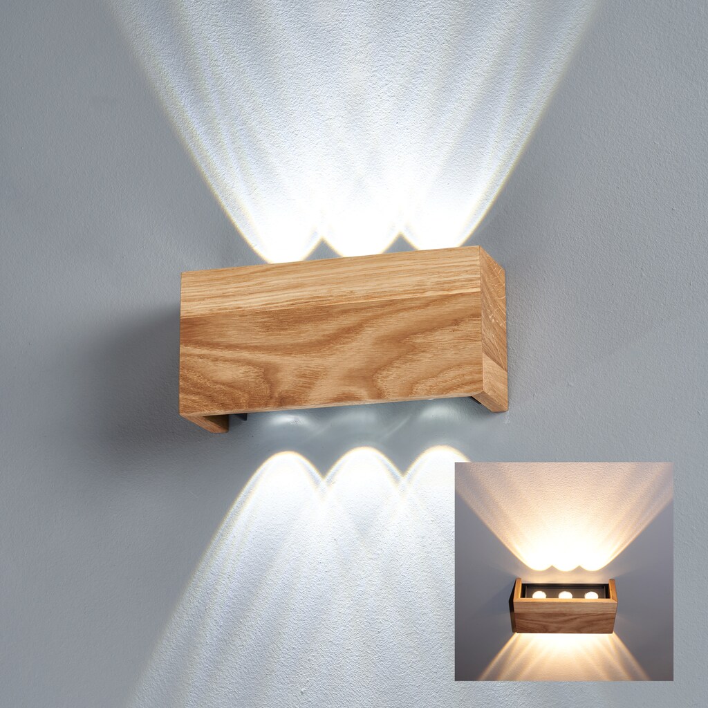 FISCHER & HONSEL LED Wandleuchte »SHINE-WOOD«, 6 flammig-flammig