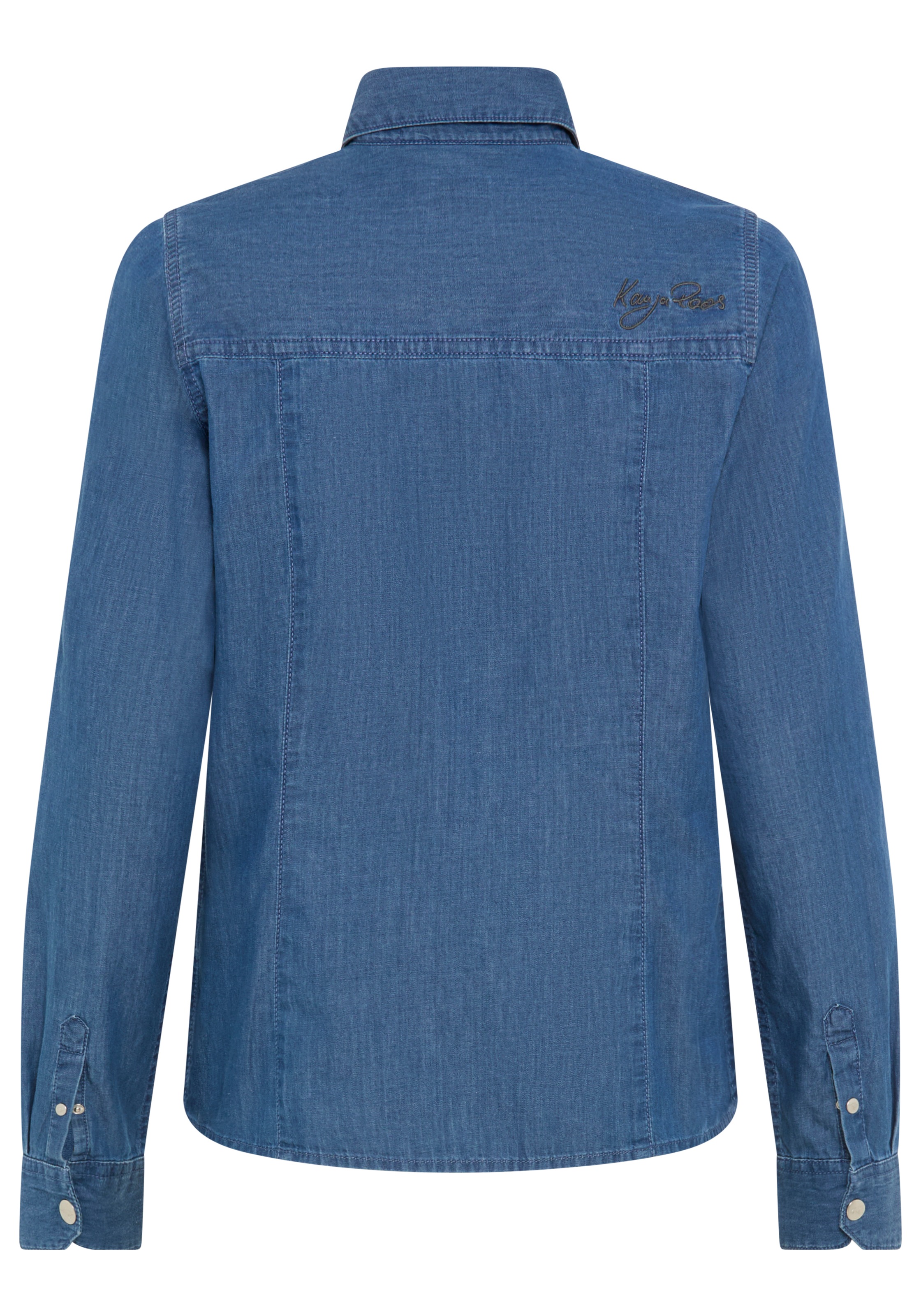 KangaROOS Jeansbluse für den Alltag, Langarm, mit klassischem Blusenkragen