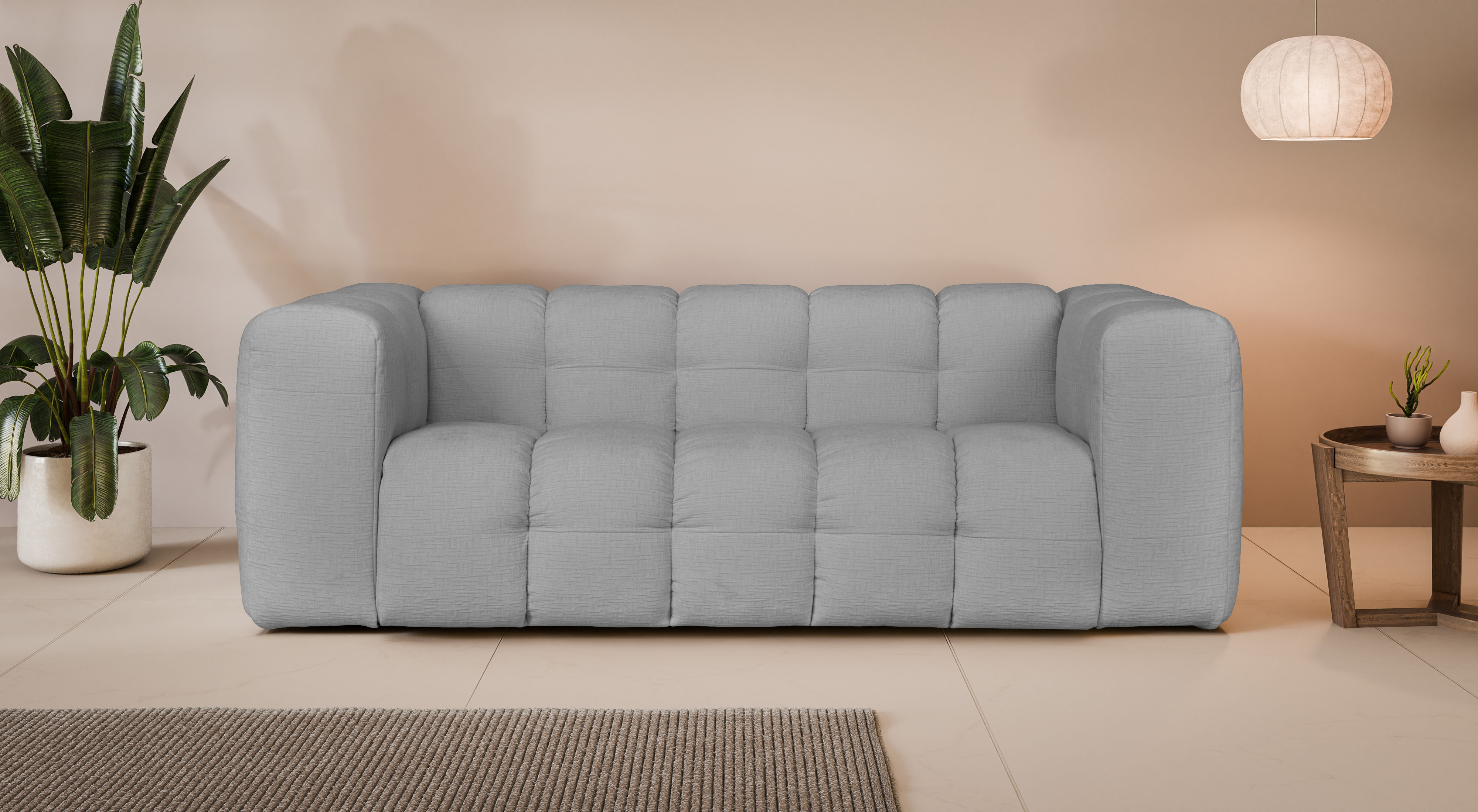 LeGer Home by Lena Gercke 3-Sitzer "TALISHA Designersofa, moderne Steppung, Maße B/T/H: 229/110/75 cm" aufwendig gepolstert, hoher Sitzkomfort