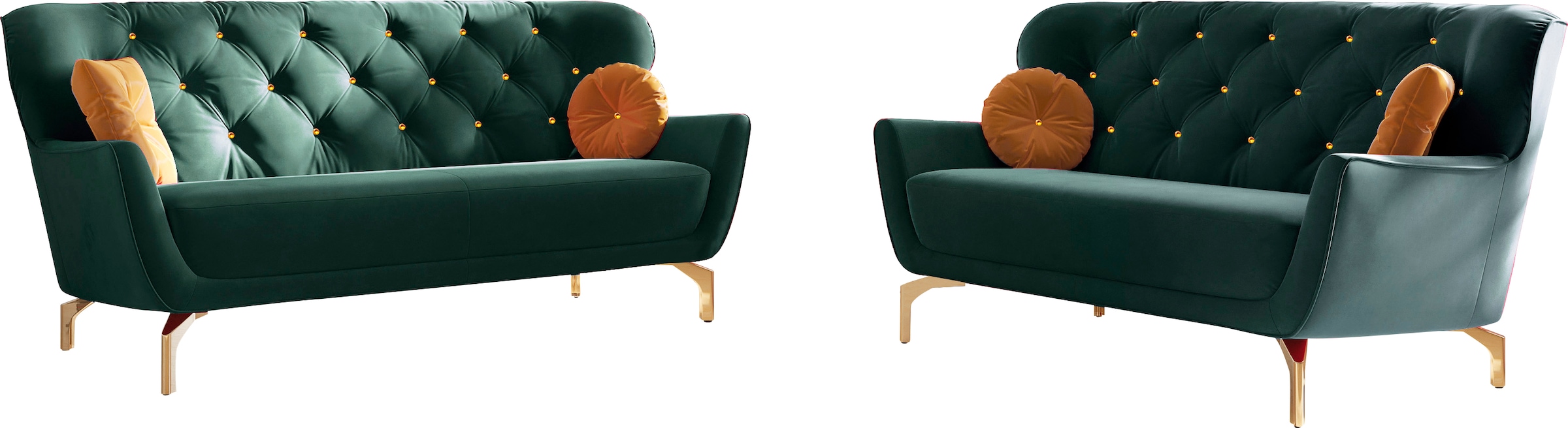 sit&more Polstergarnitur "Orient 3" 2 Stk. tlg. inkl. 4 Zierkissen mit Stra günstig online kaufen