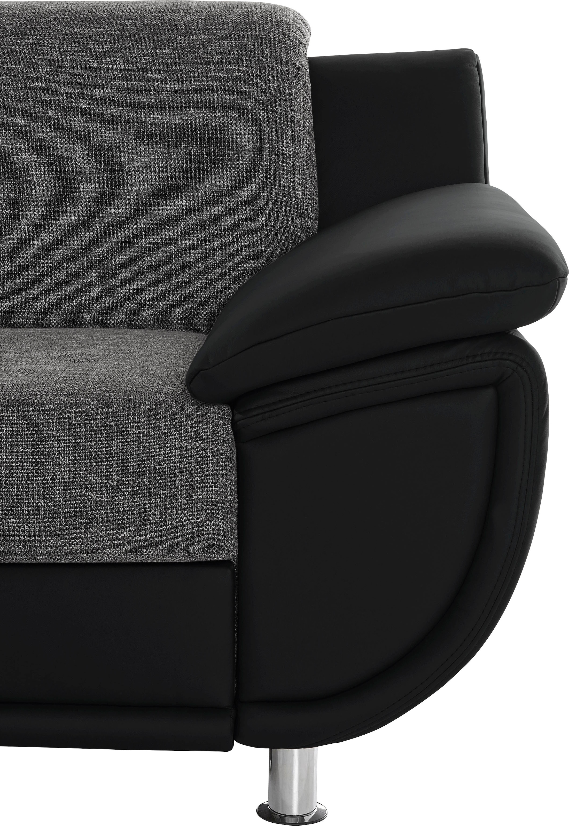 TRENDMANUFAKTUR 3-Sitzer »Rondo 3, zeitlos und modern, bequem, Materialmix«, wahlweise mit Federkern, extrabreite Armlehnen zum Relaxen
