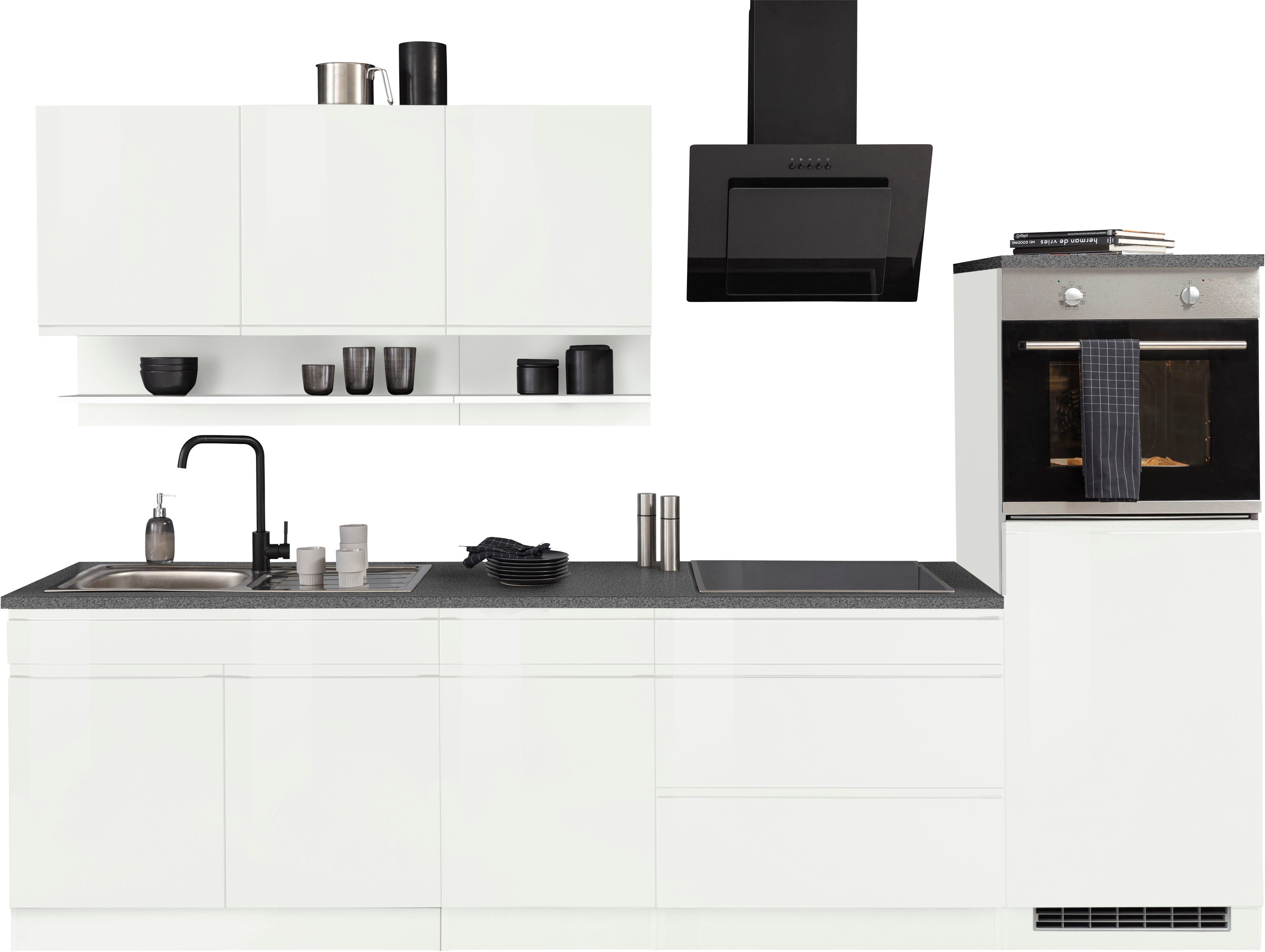 KOCHSTATION "KS-Virginia,neu in verbesserter Ausführung" Arbeitsplatte 38 mm stark, Stauraum, Softclose, Breite 290, Soft-Close-Funktion, ohne E-Geräte