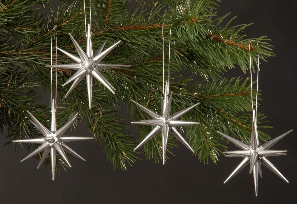 ALBIN PREISSLER Christbaumschmuck "Handwerkskunst aus dem Erzgebirge", Ø:10cm, silber, Weihnachtsbaumschmuck, Weihnachtsdeko aus Holz