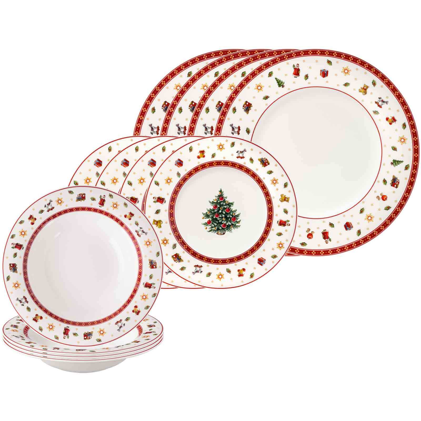 Villeroy & Boch Geschirr-Set "Tellerset Toys Delight 12er Set weiß" Mikrowellengeeignet