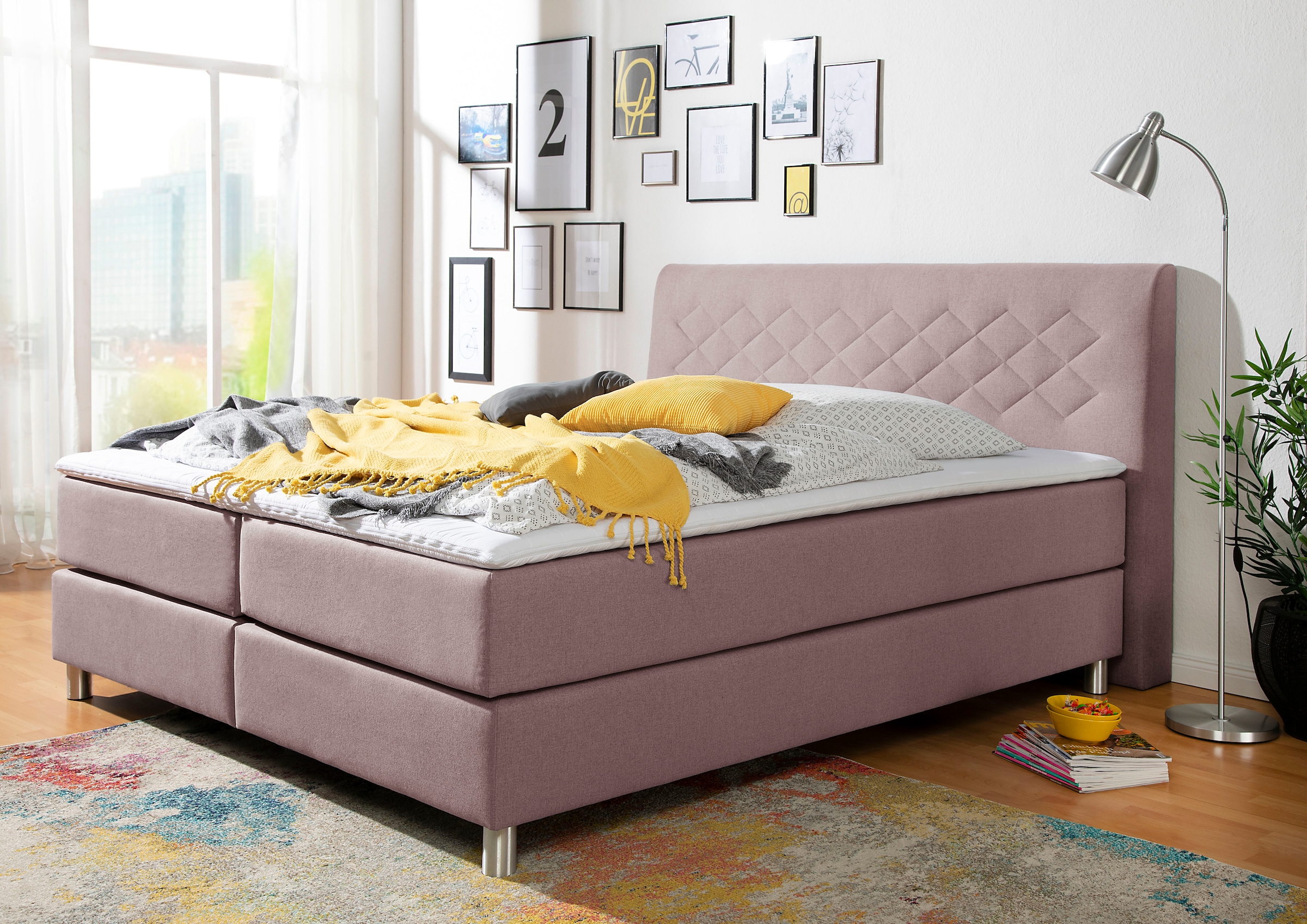 Home affaire Boxspringbett "Parla" incl. Topper, 4 Farben in 4 Breiten, 2 H günstig online kaufen