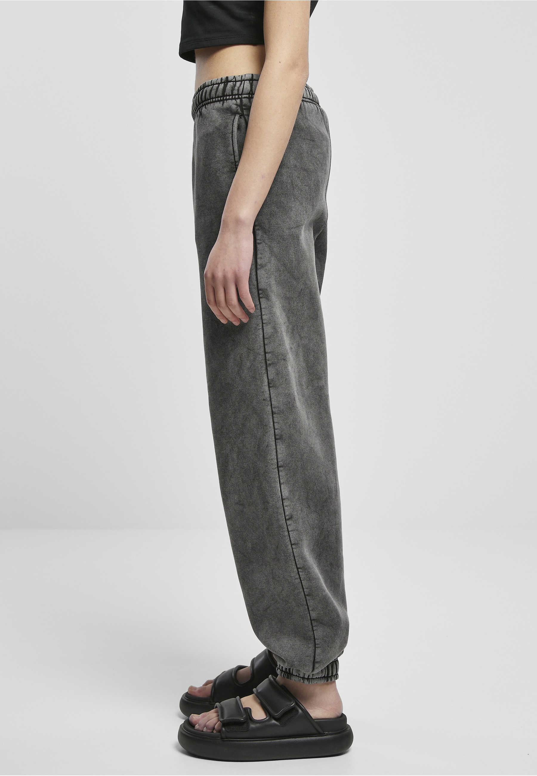 URBAN CLASSICS Sweathose »Urban Classics Damen Ladies High Waist Stone Washed Sweat Pants«