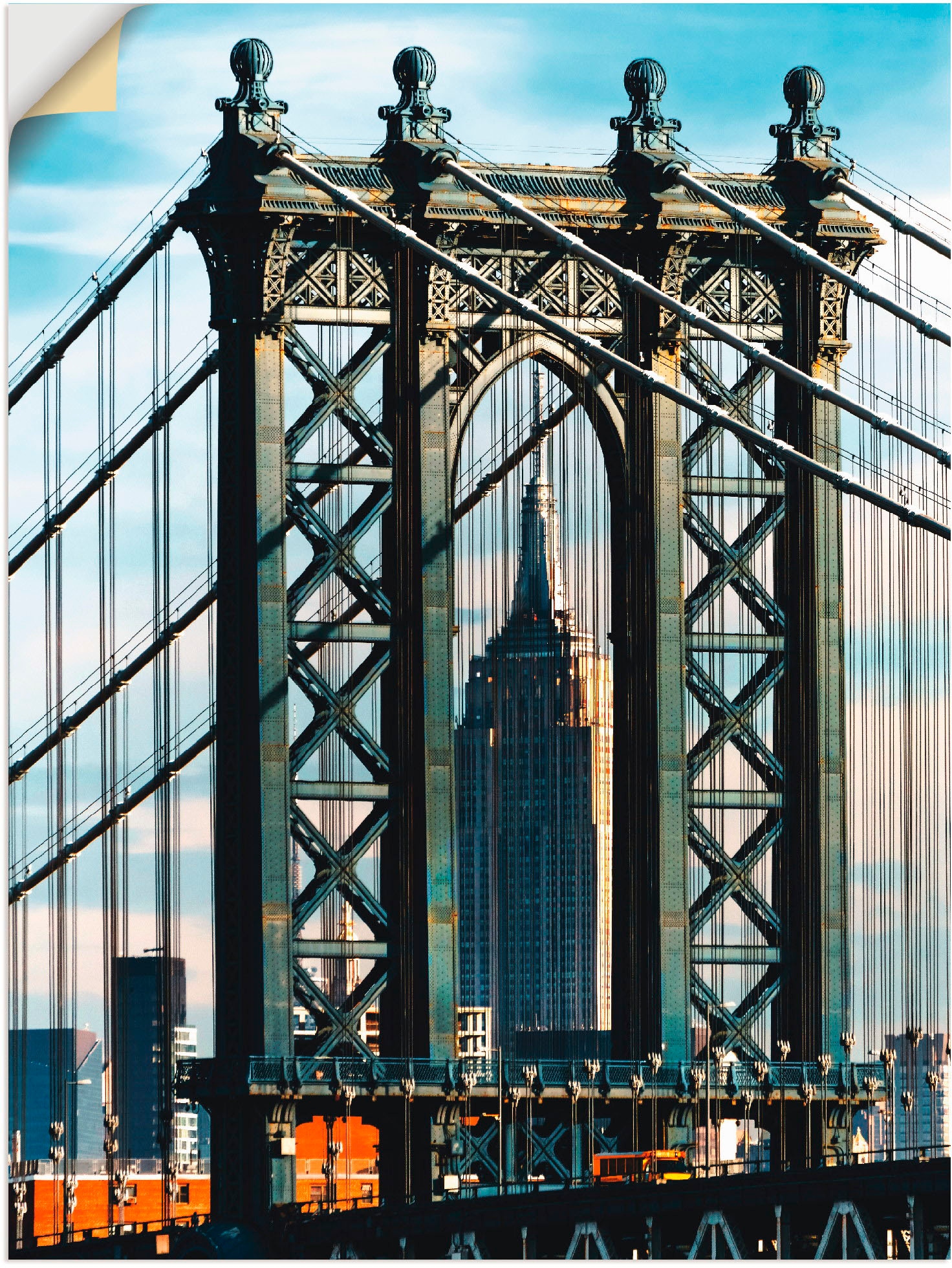 Artland Wandbild "New York Manhattan Bridge", Brücken, (1 St.), als Leinwandbild, Wandaufkleber in verschied. Größen