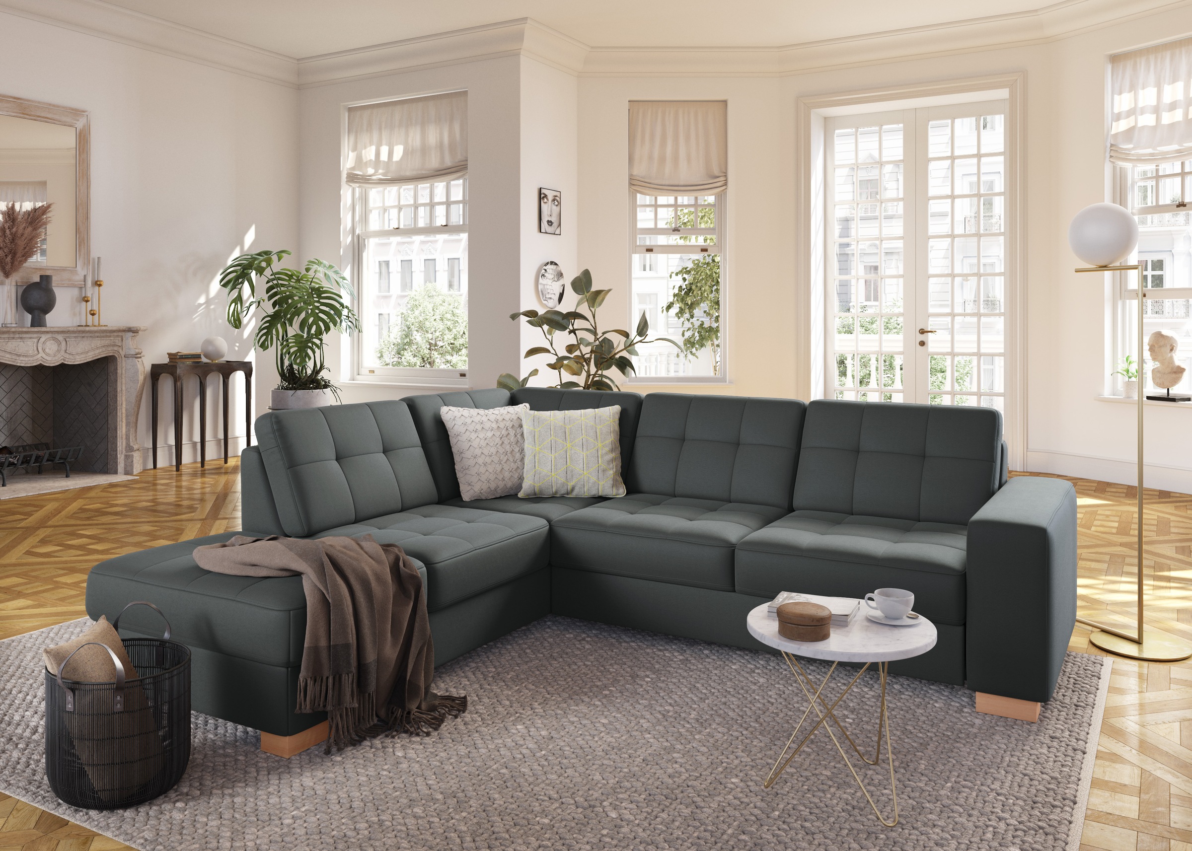 sit&more Ecksofa »Quincy L-Form«, wahlweise mit Bettfunktion und Bettkasten