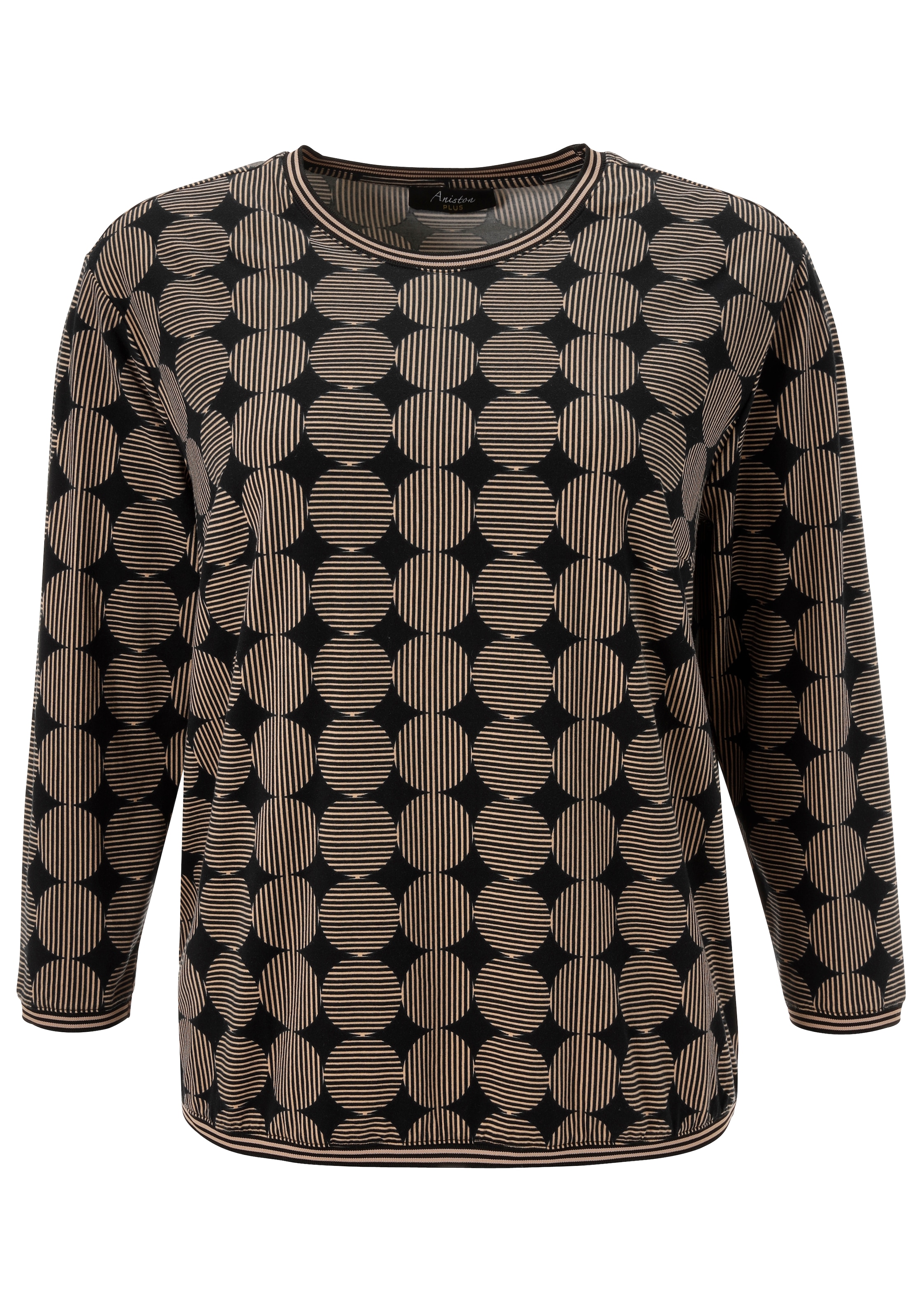 Aniston PLUS Sweatshirt, mit großflächigem, Pünktchendruck - NEUE KOLLEKTION