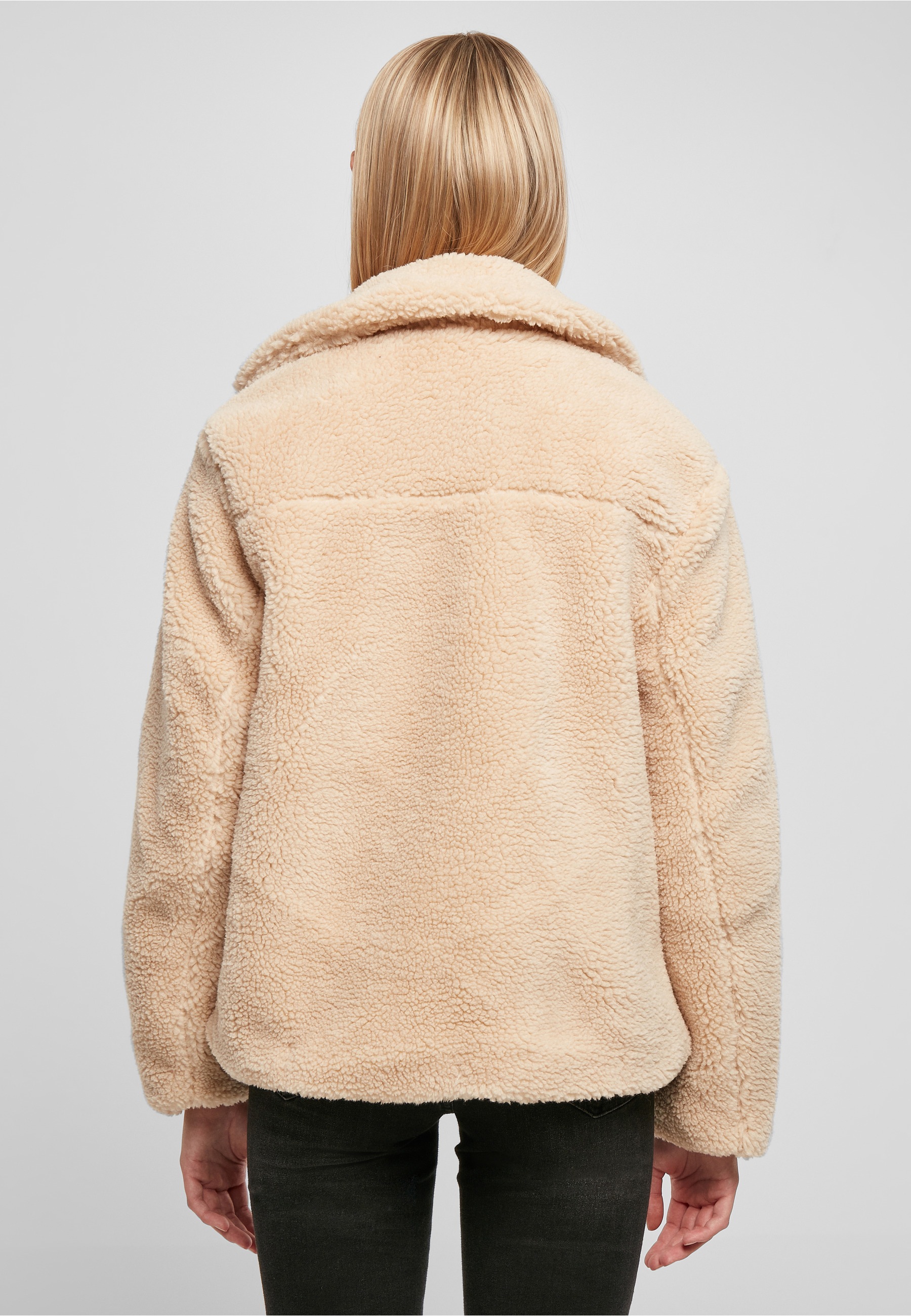 URBAN CLASSICS Winterjacke »Urban Classics Damen Ladies Sherpa Biker Jacket« 1 Stk. tlg. ohne Kapuze