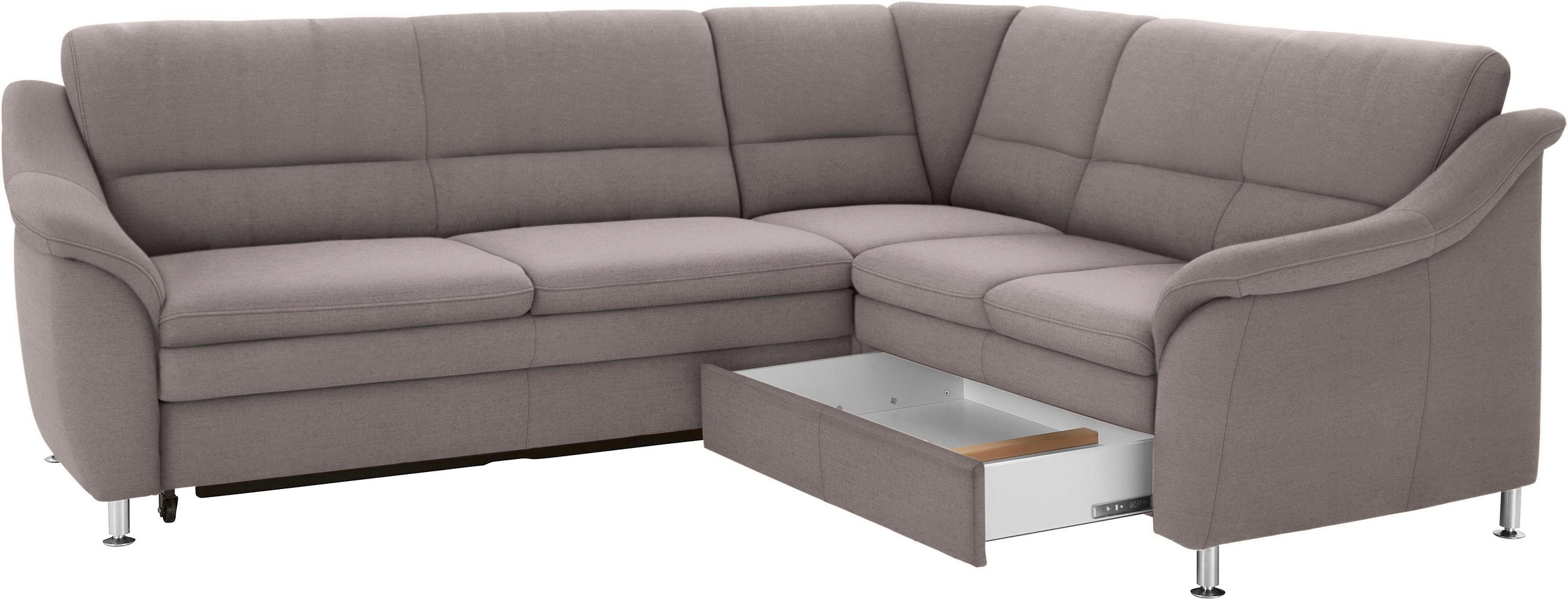 sit&more Ecksofa »Cardoso L-Form«, mit Federkern, wahlweise mit Bettfunktion und Schubkasten