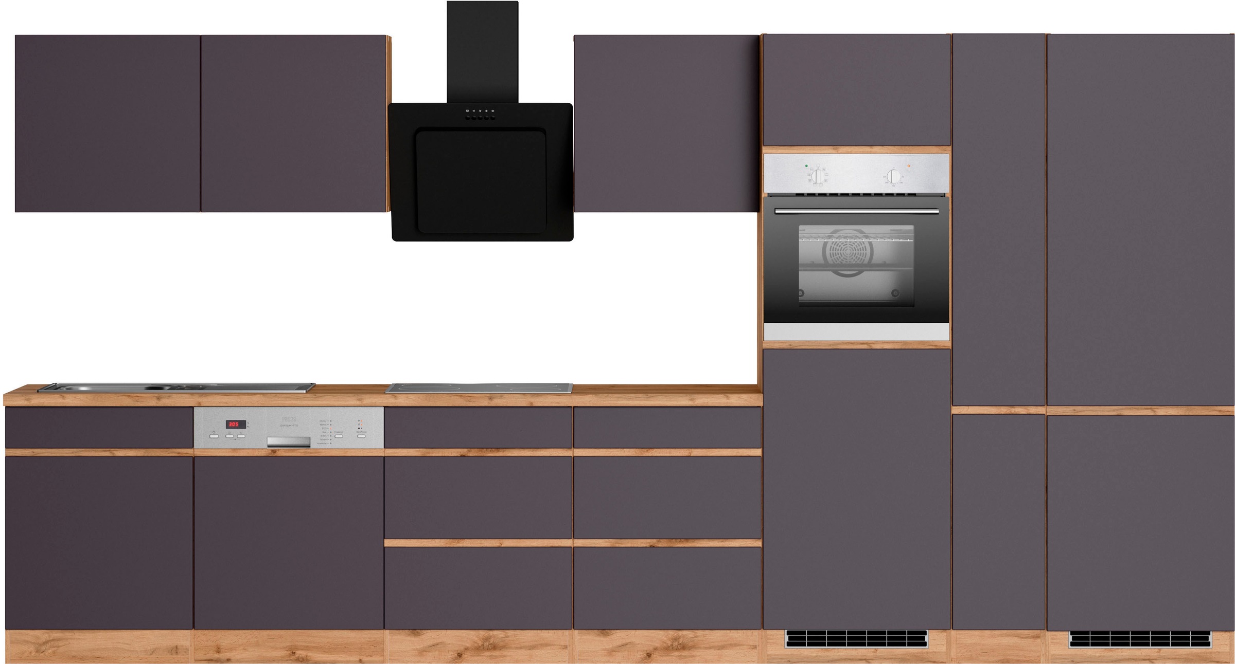 KOCHSTATION Küchenzeile "KS-Riesa" Stellbreite 390 cm, wahlweise mit Indukt günstig online kaufen