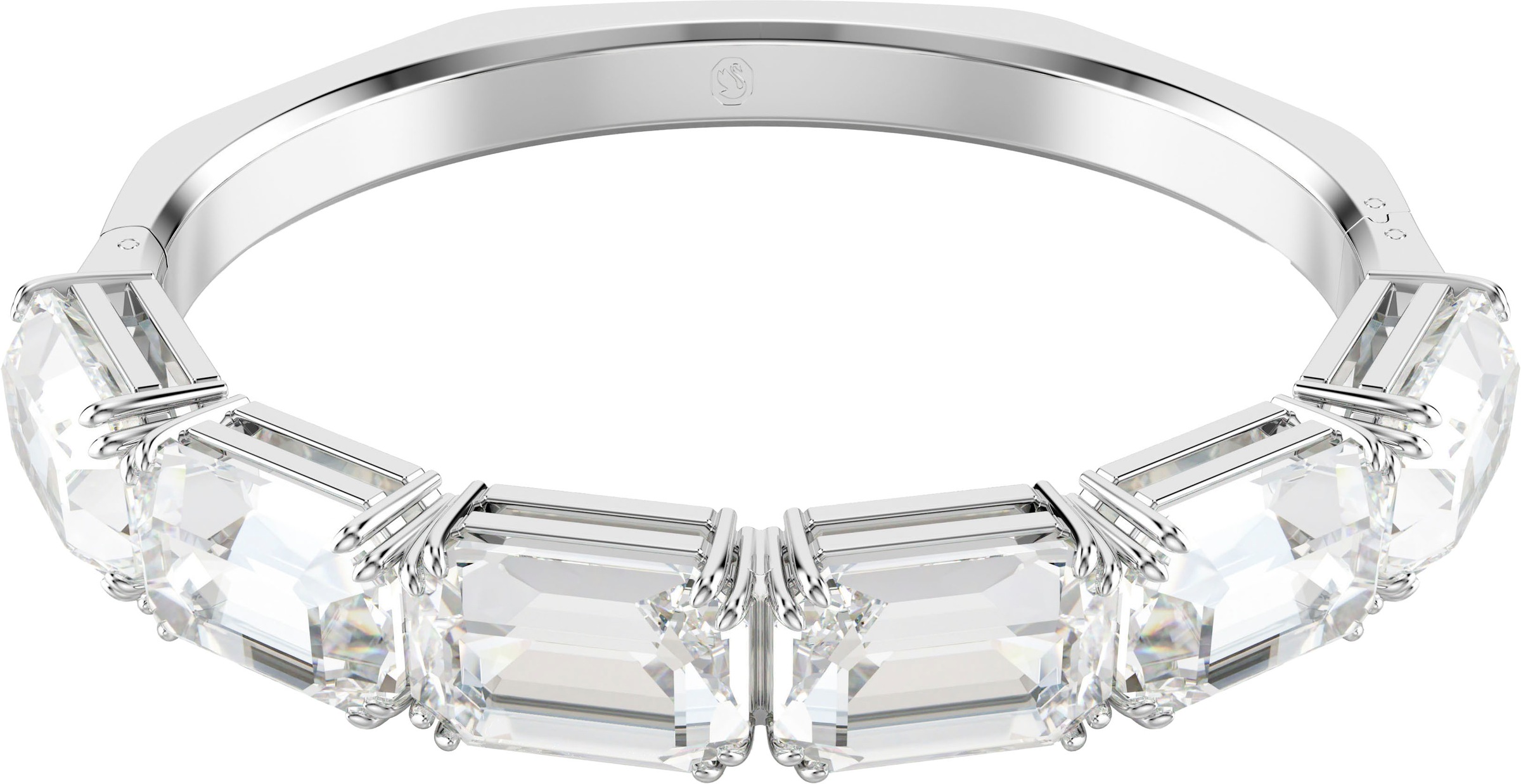 Armreif SWAROVSKI "Schmuck Geschenk Armschmuck Millenia" Gr. S, silber (metallfarben, kristallweiß, kristallweiß), Armbänder, Damen, S, Metall, Armreif, mit Swarovski Kristall